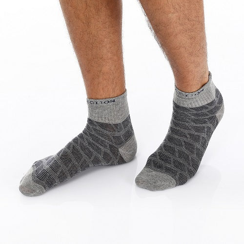 Men's Jacquard Ankle Socks - Short, Sporty - White