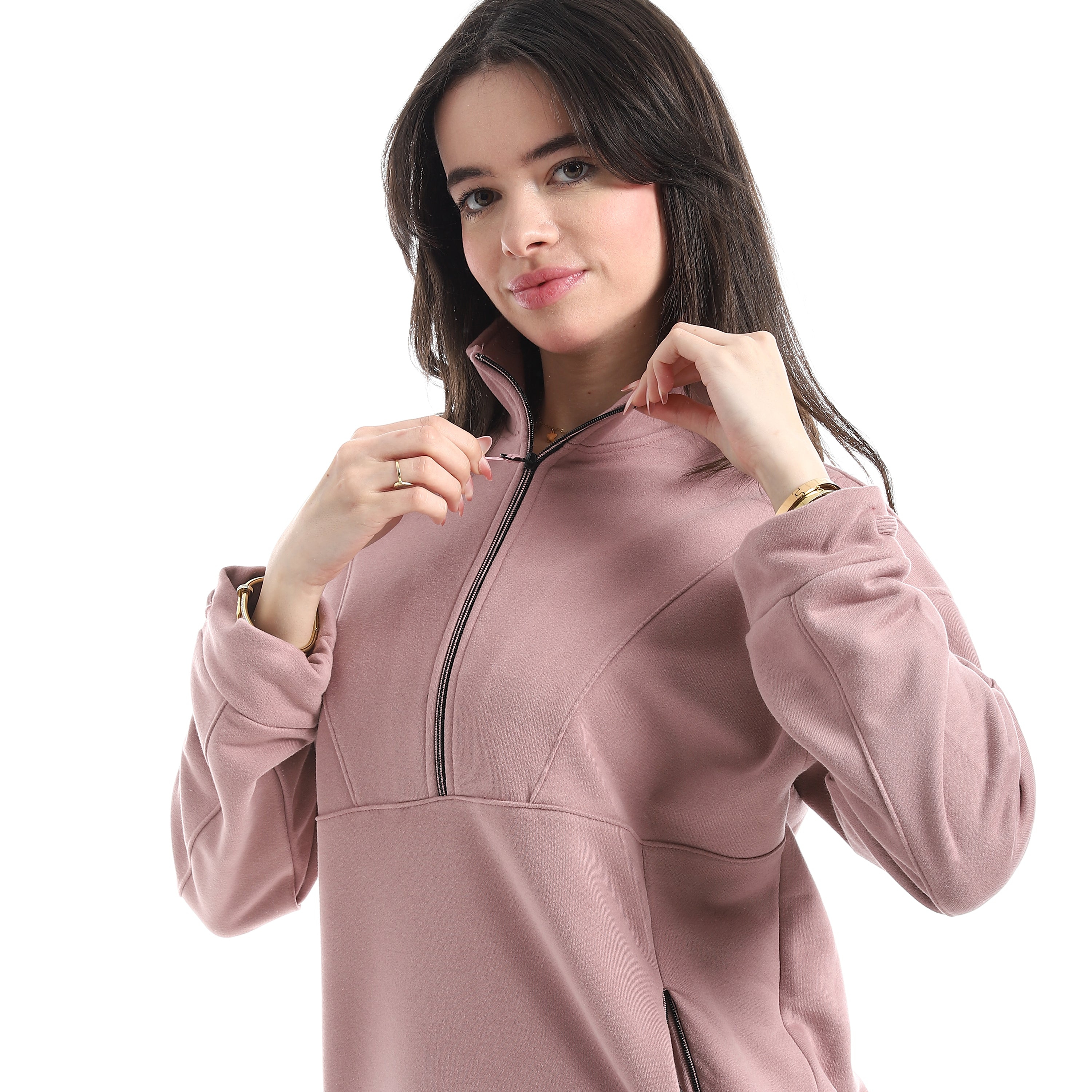 Women’s Half-Zip High Neck Sweatshirt