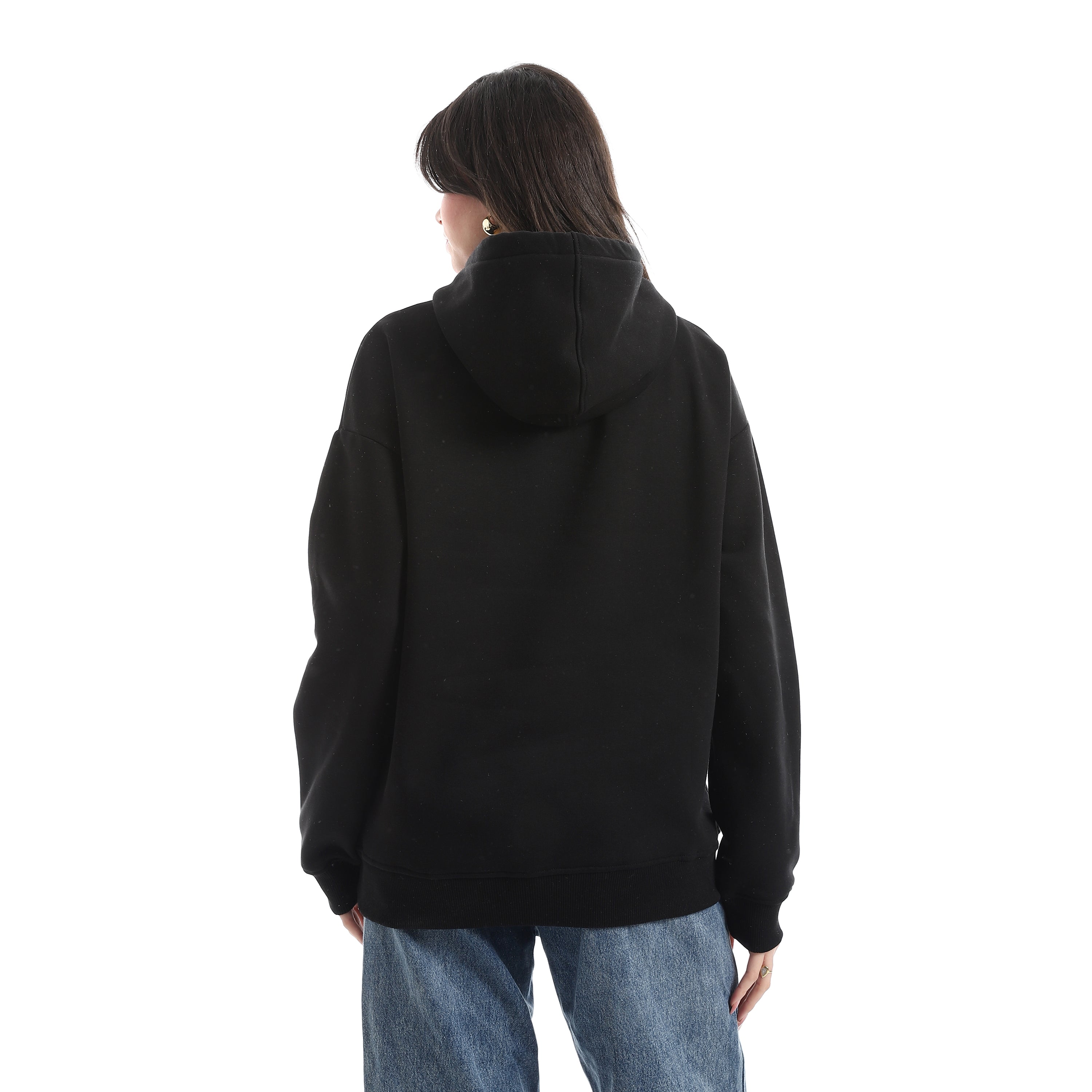 Relax Fit Hooded Basic Thick Sweatshirt