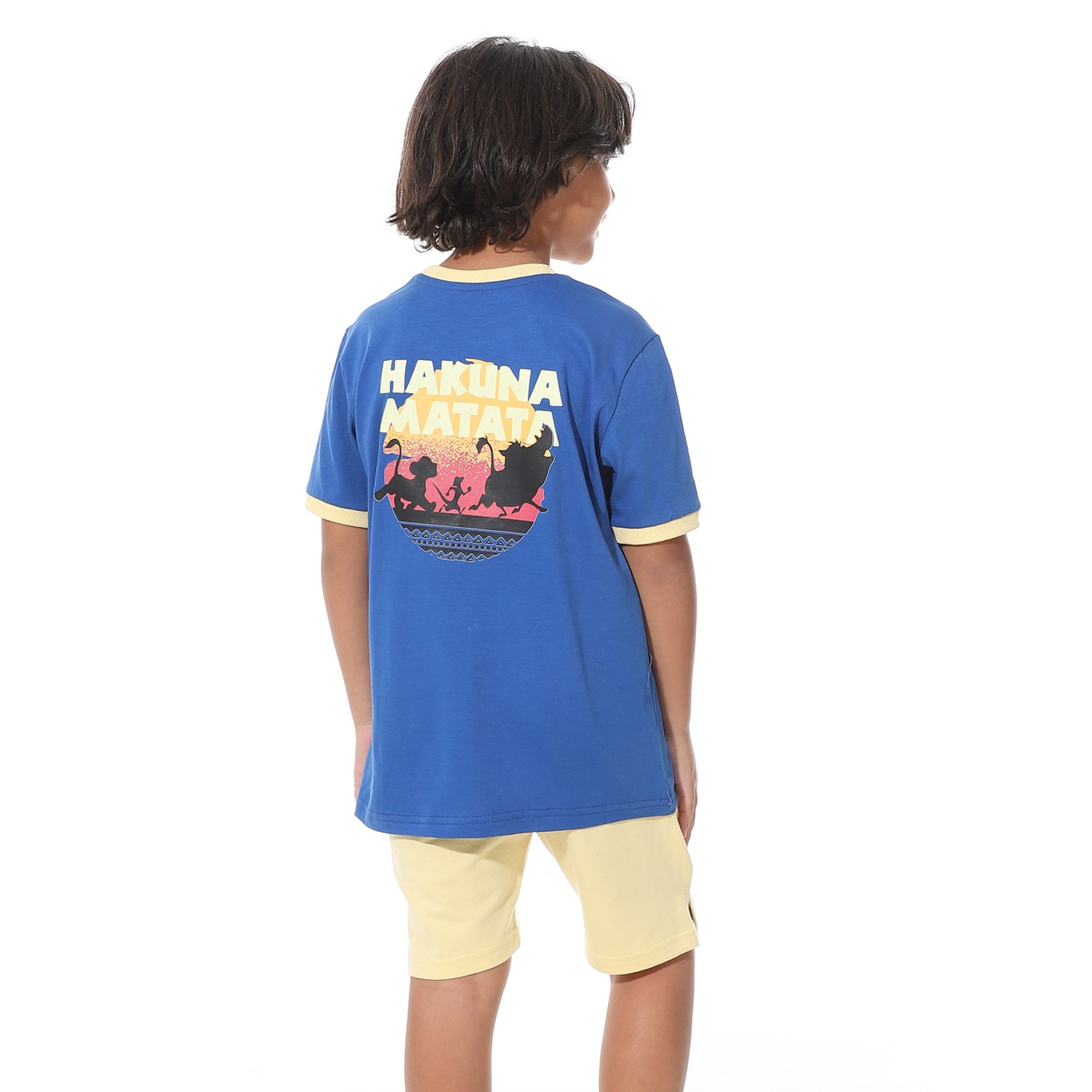 Boys’ Short Pajama Set with Back Print – Soft Cotton Nightwear