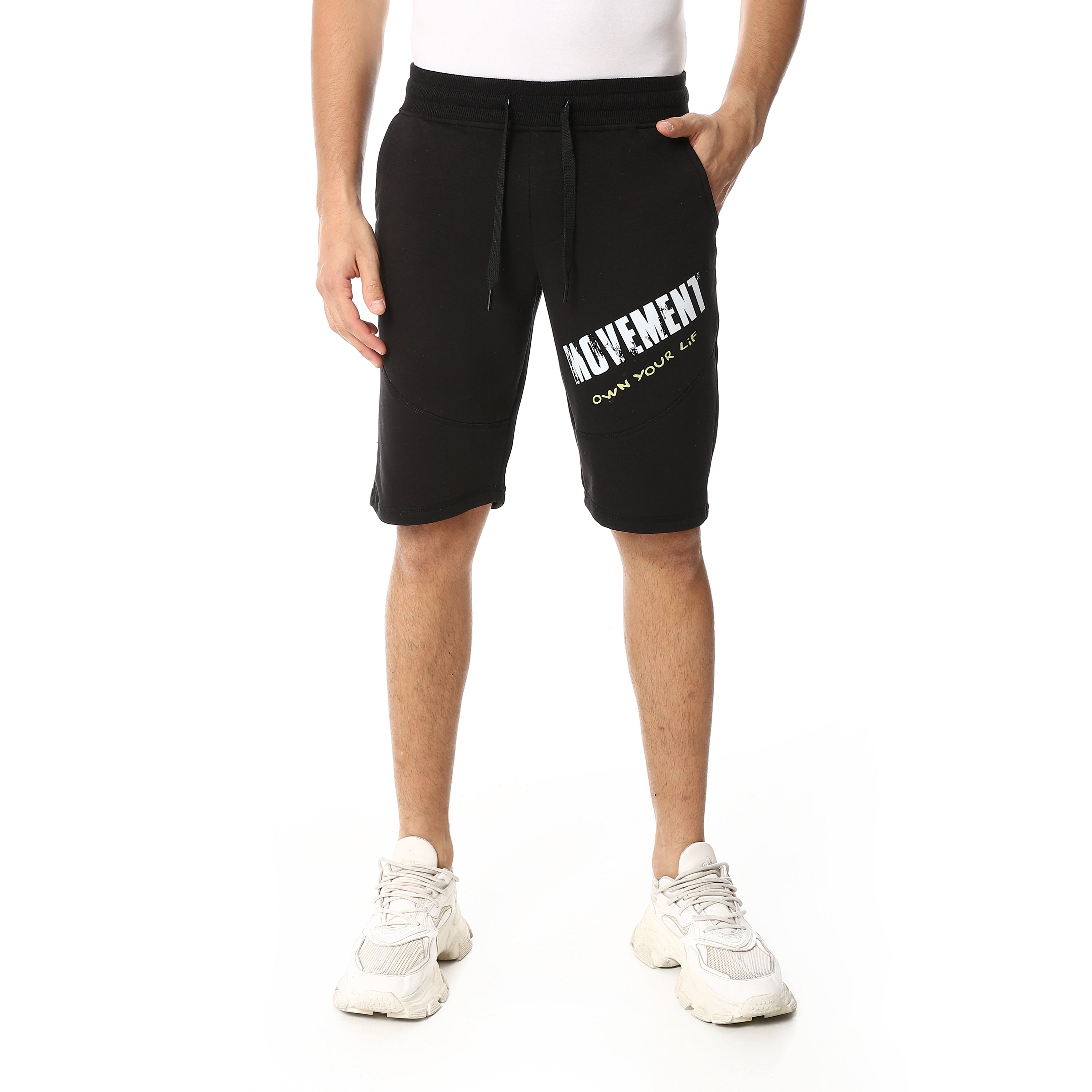 Stylish Printed Men's Shorts Black- Comfortable and Trendy