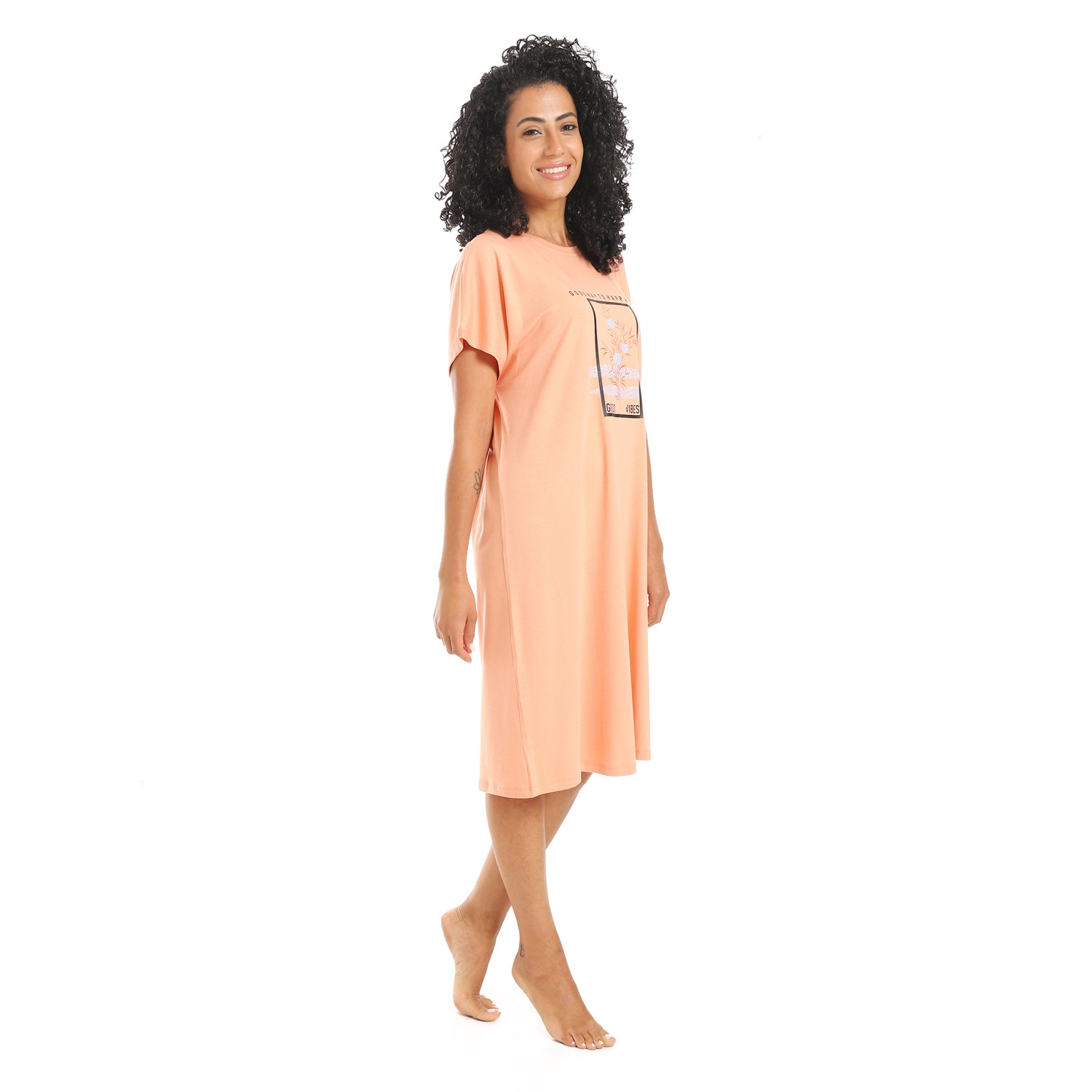 Women's Short Sleeve Cotton Nightgown, Casual & Chic Sleepwear