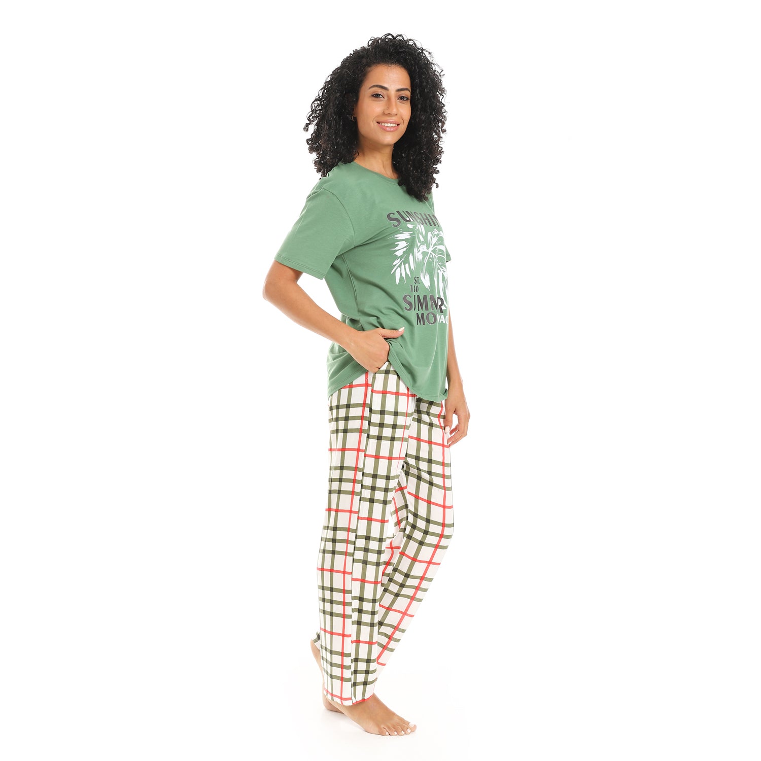Women’s Strawberry Print Pajama Set – Casual Cotton Loungewear