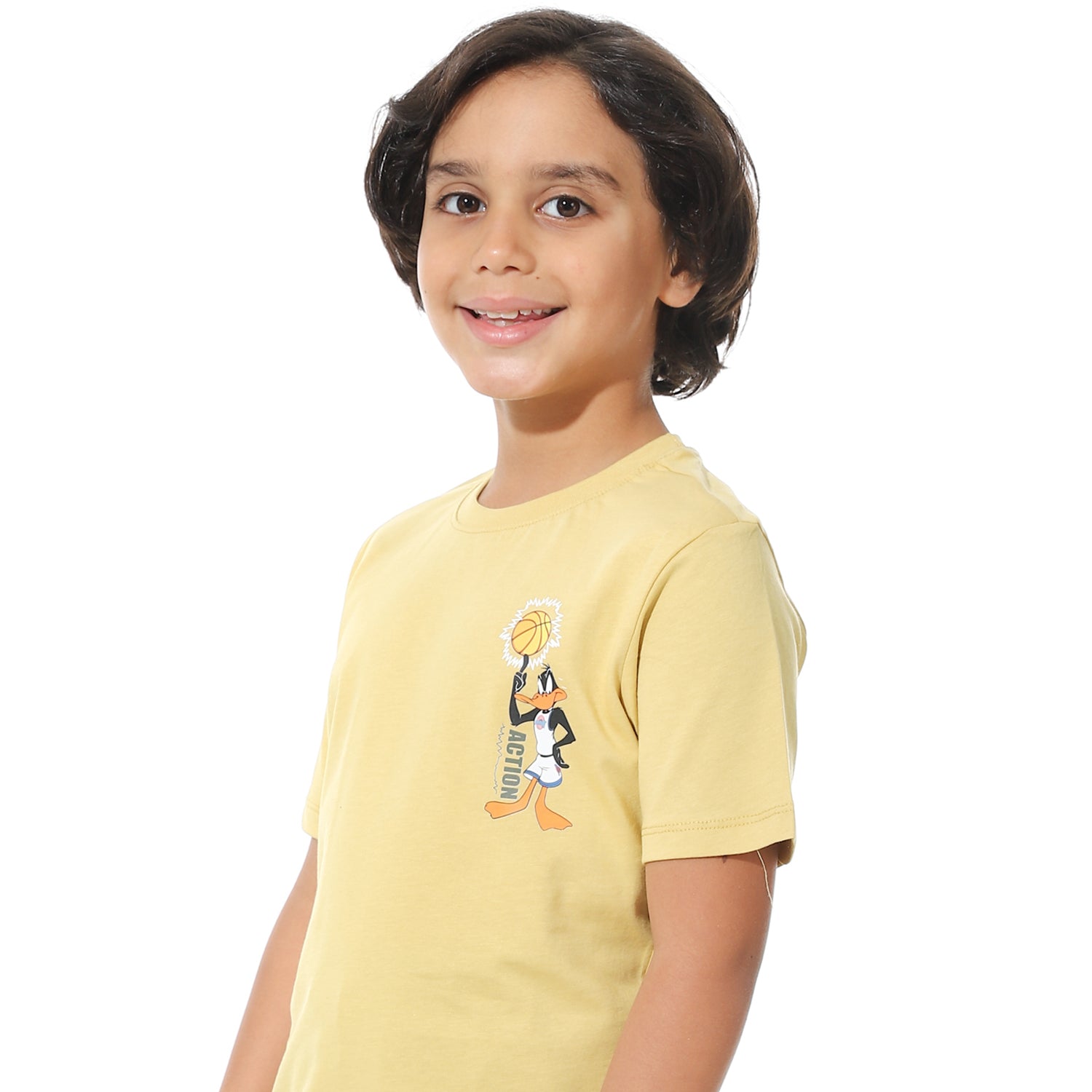 Boys Printed Colorful Summer & Pajama Shorts Set - Yellow