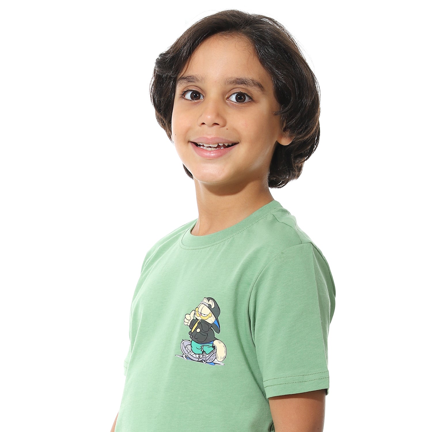 Boys Printed Colorful Summer & Pajama Shorts Set - Green