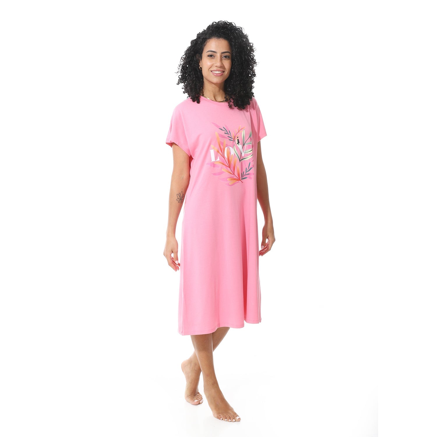 Women's Short Sleeve Cotton Nightgown, Casual & Chic Sleepwear