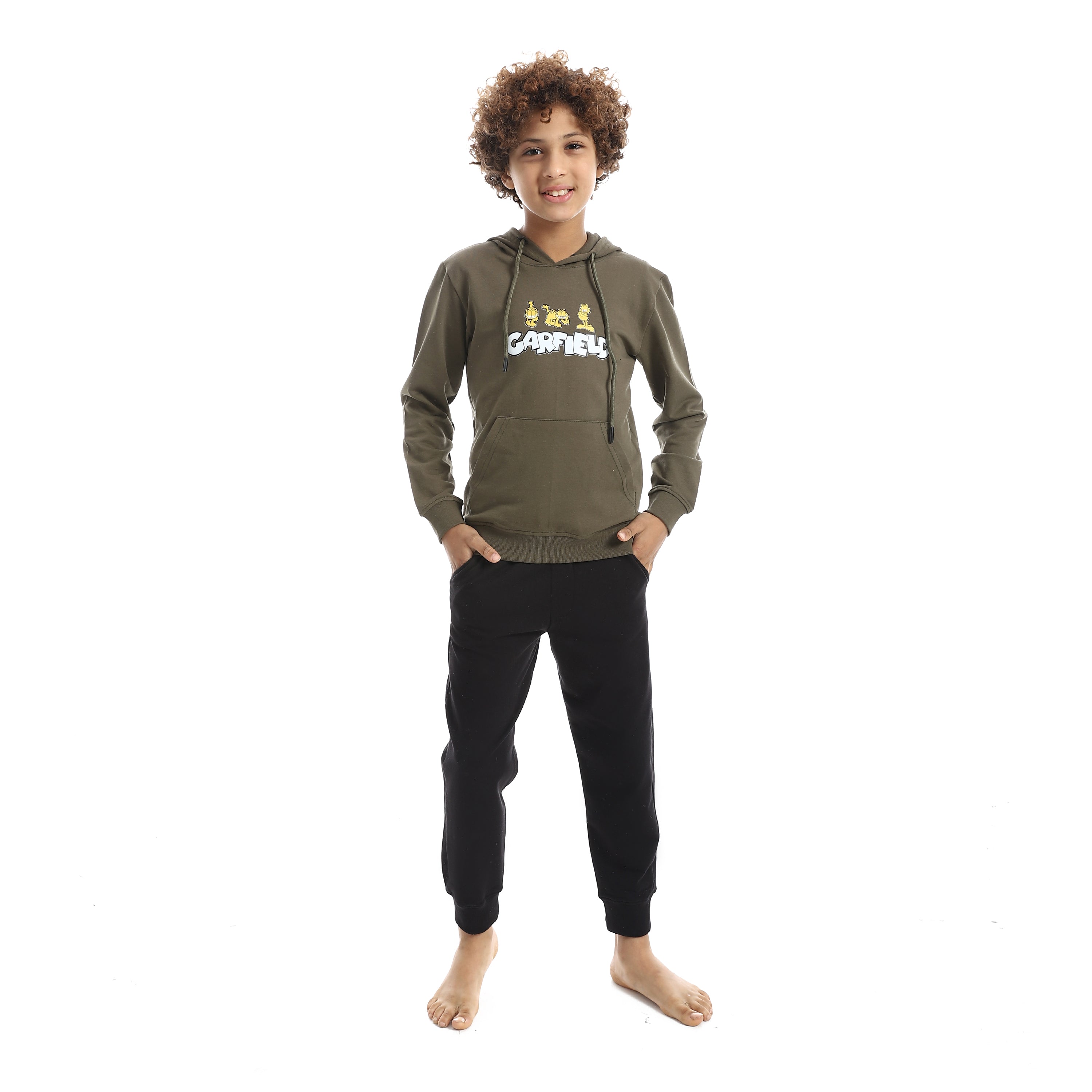Boys' "Garfield" Graphic Hoodie & Joggers Autumn Set