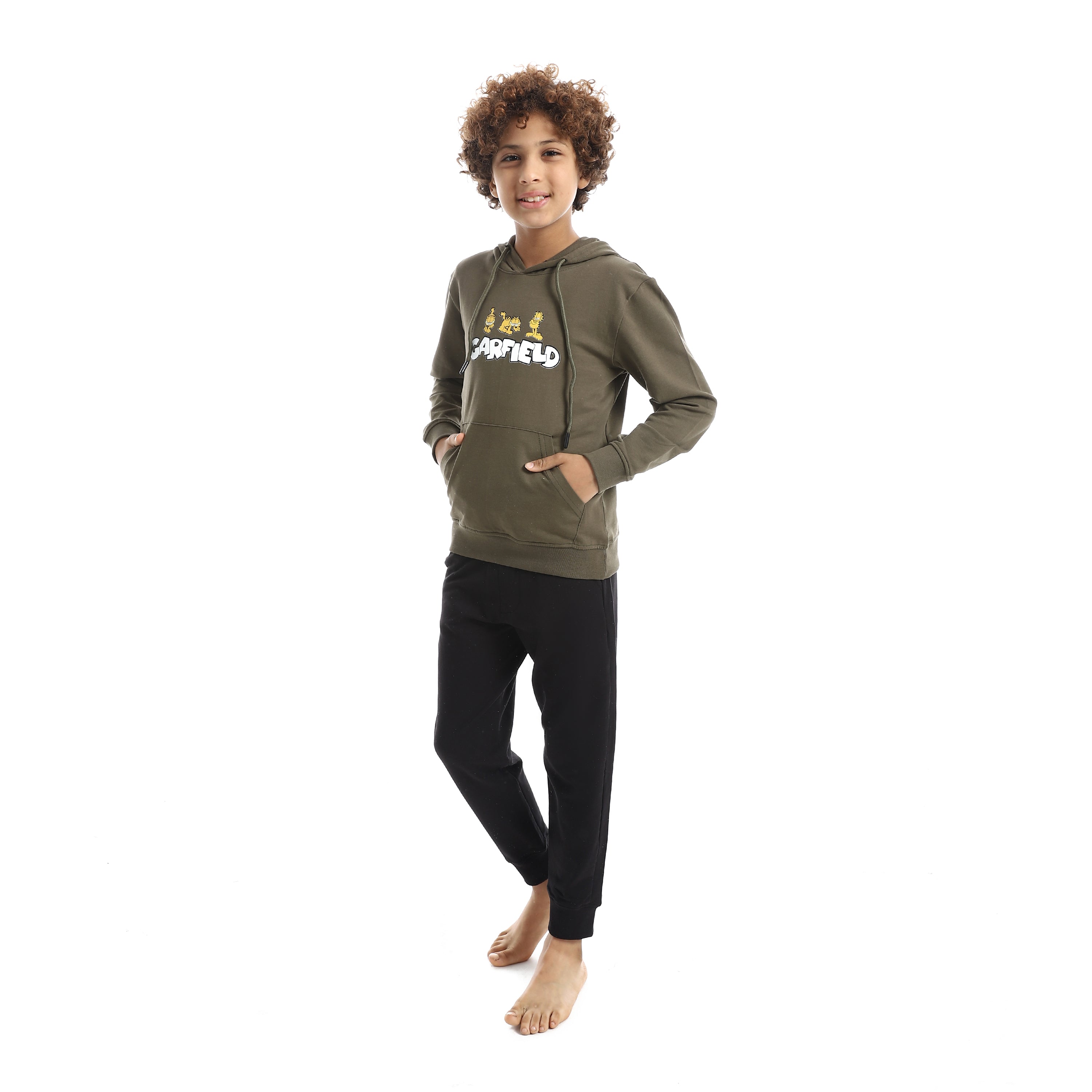 Boys' "Garfield" Graphic Hoodie & Joggers Autumn Set