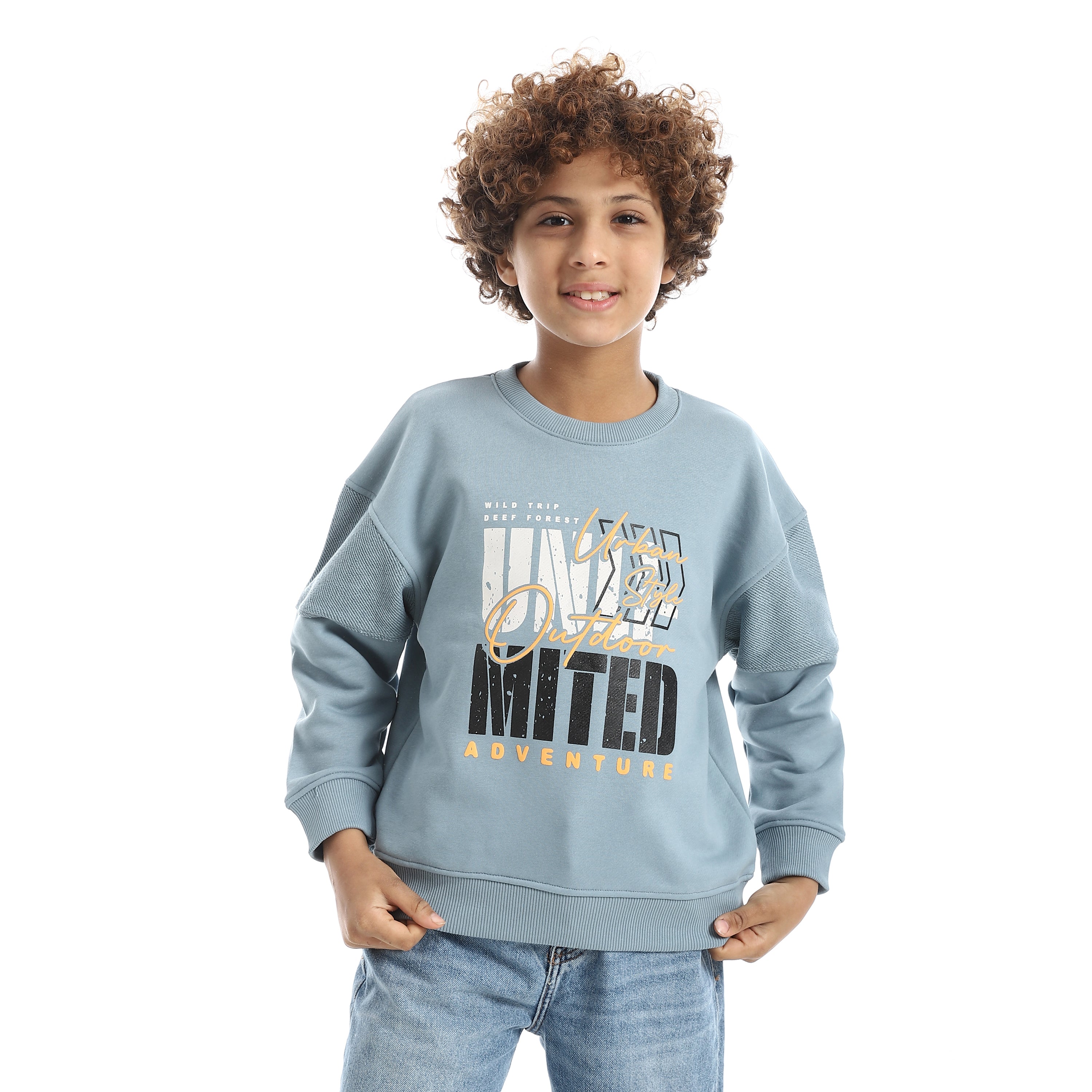 Boy Oversize Fit Crew Neck Printed Sweatshirt