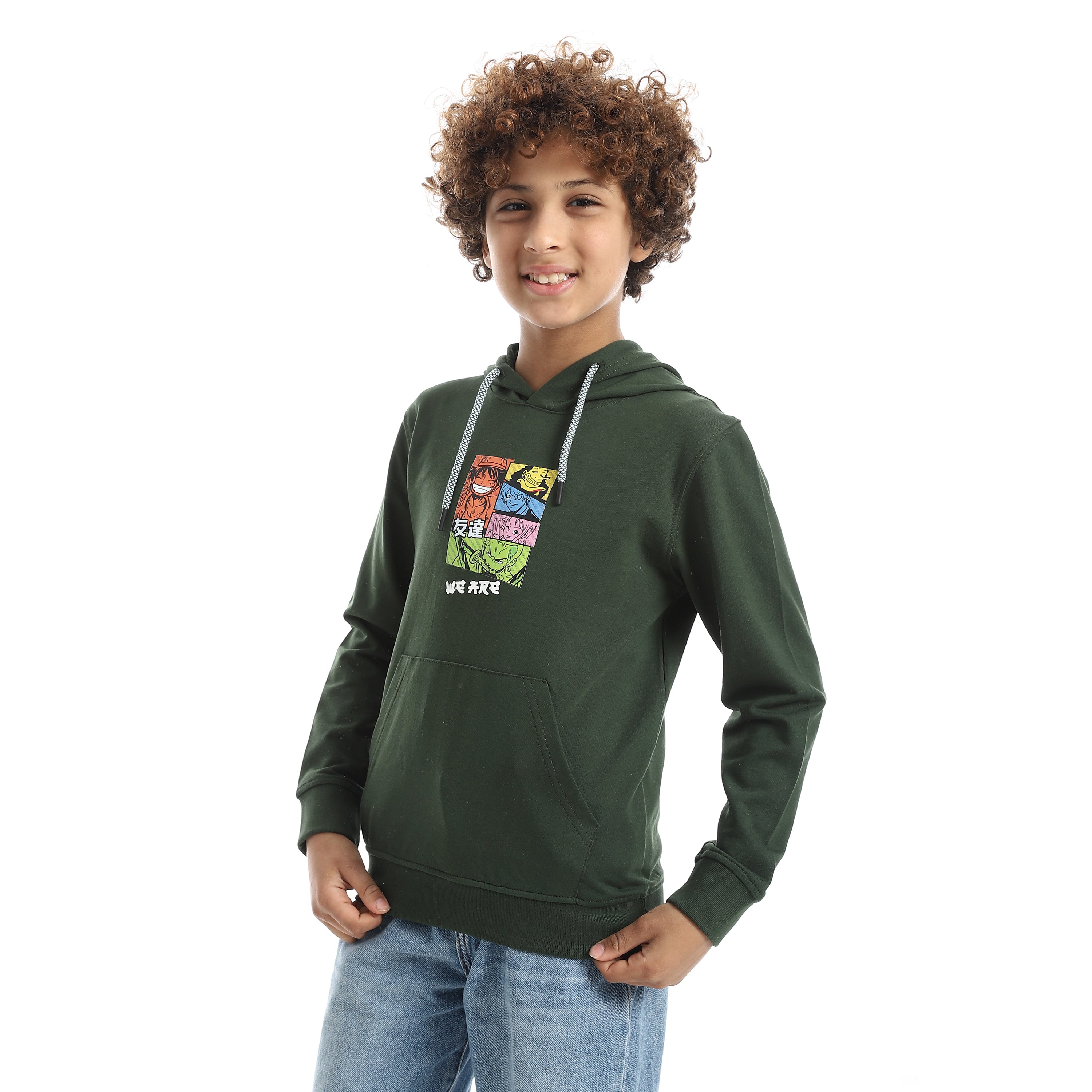 Boys' "Anime Squad" Graphic Hoodie Autumn Knit