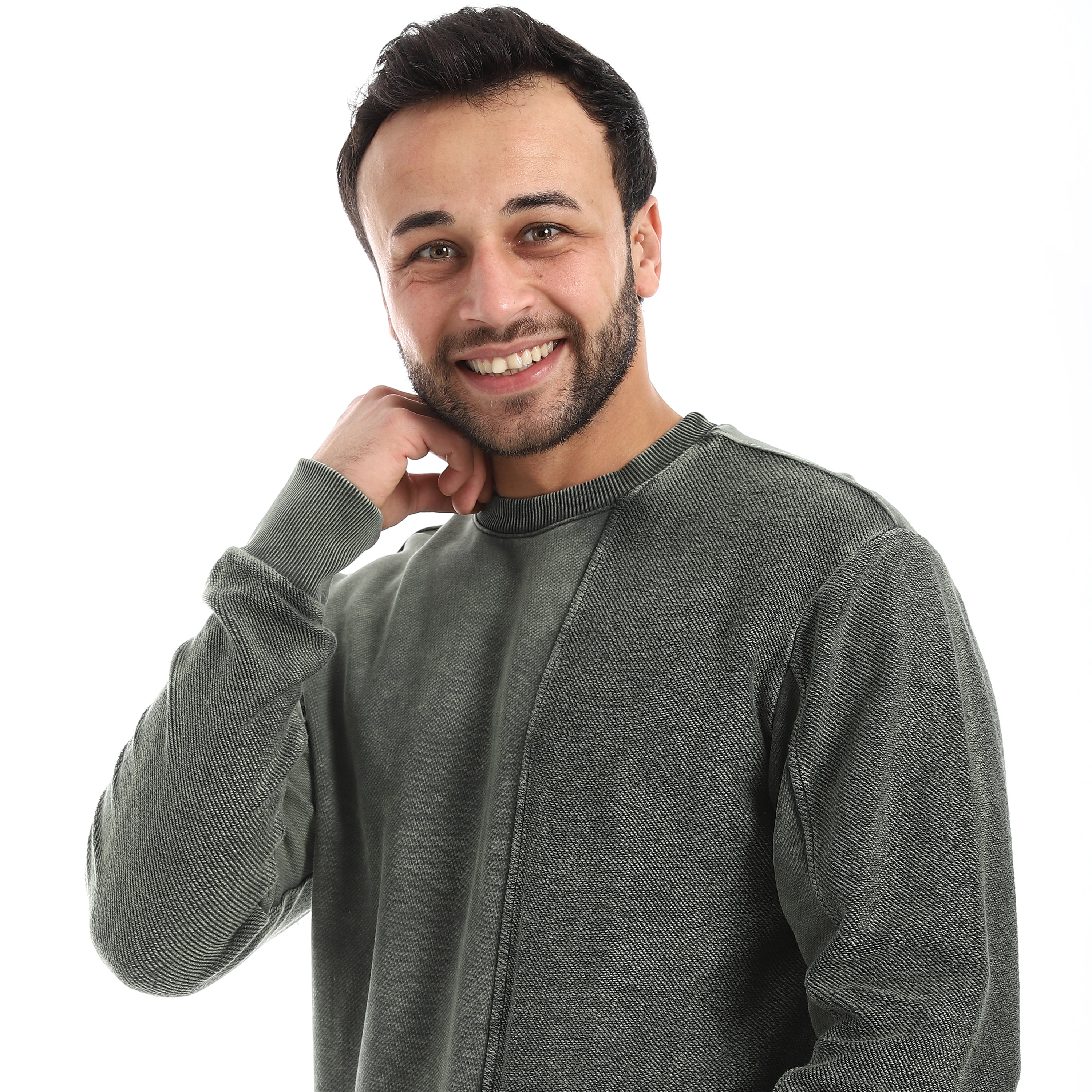 Men Acid-Wash Crewneck Sweatshirt