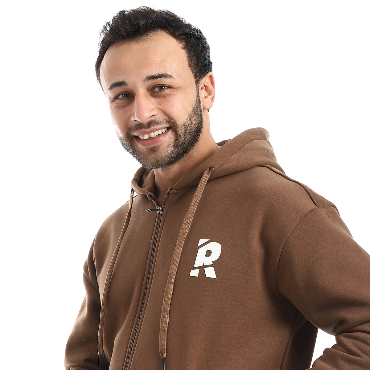Men’s Brown Hooded Tracksuit – Full-Zip Hoodie & Joggers