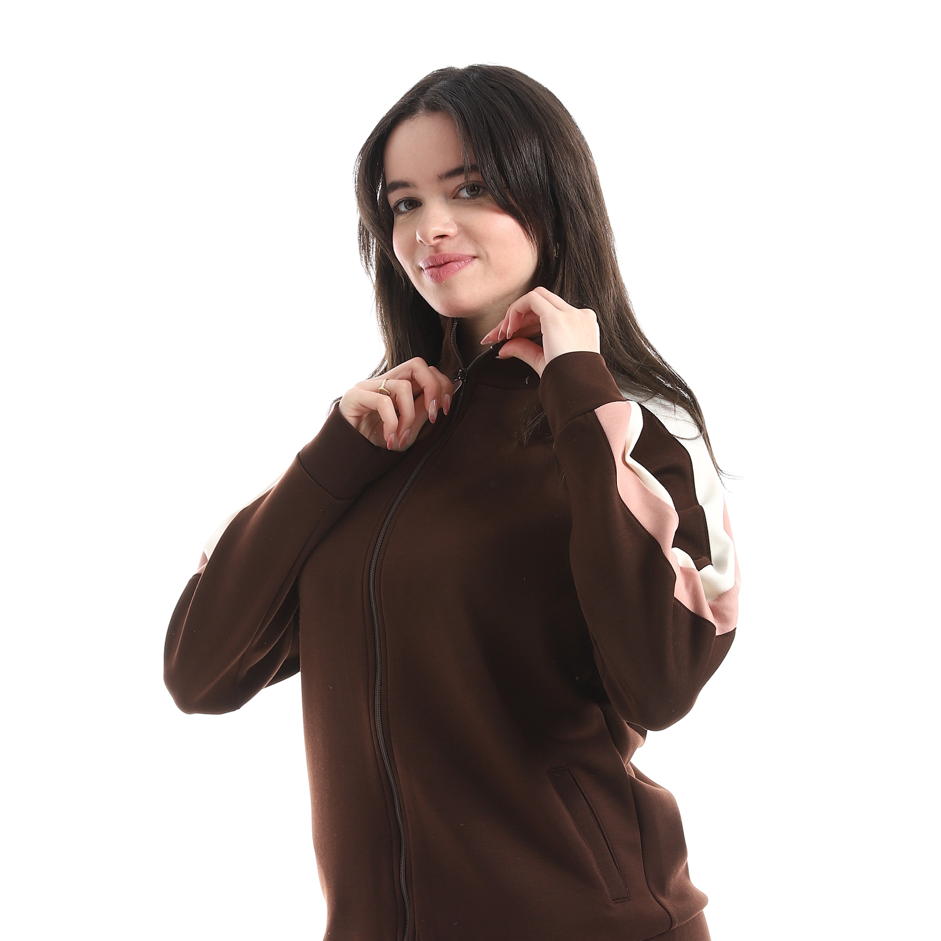 Women’s Retro-Sport Zip-Up Tracksuit Set