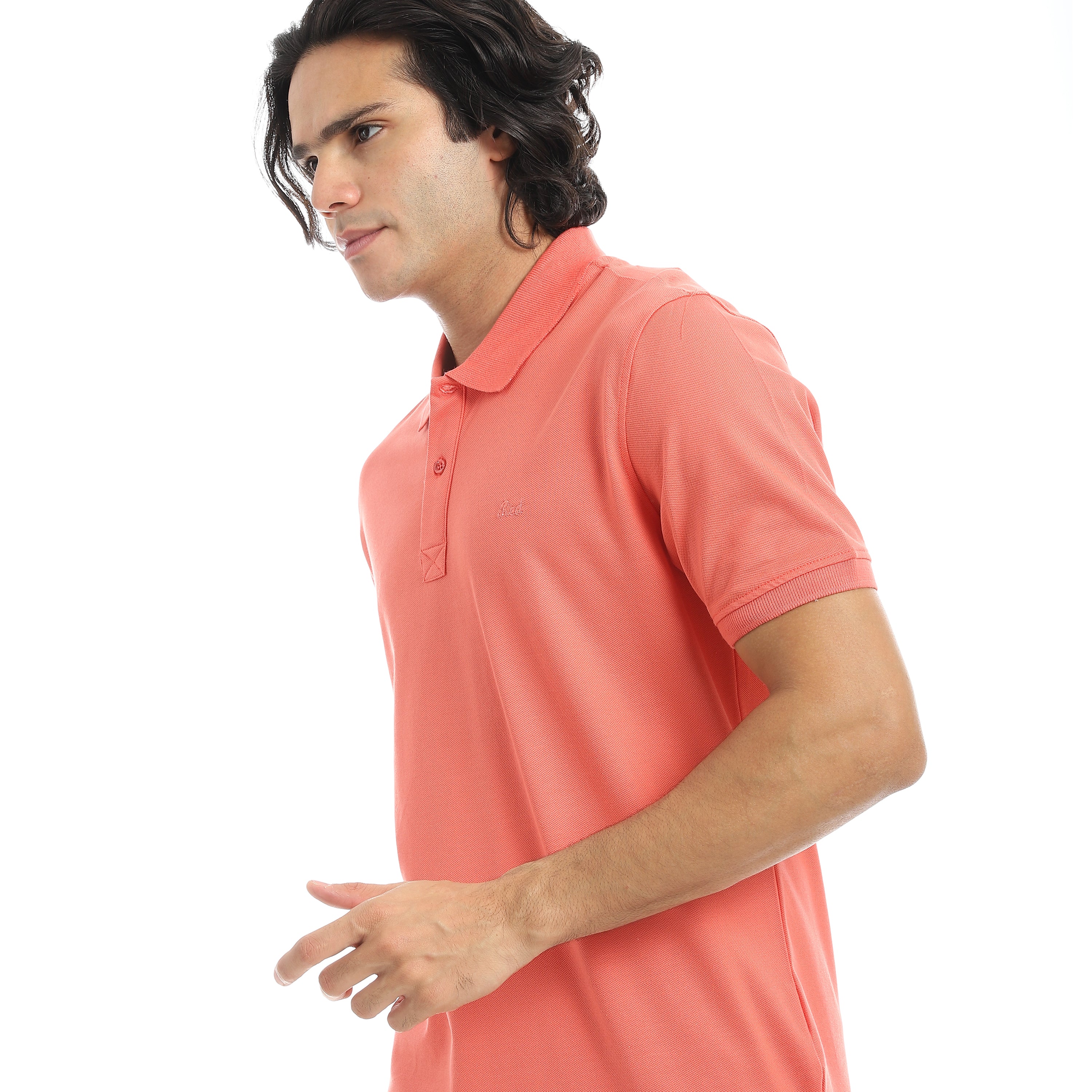 Men’s Polo T-Shirt with “Red” Embroidery