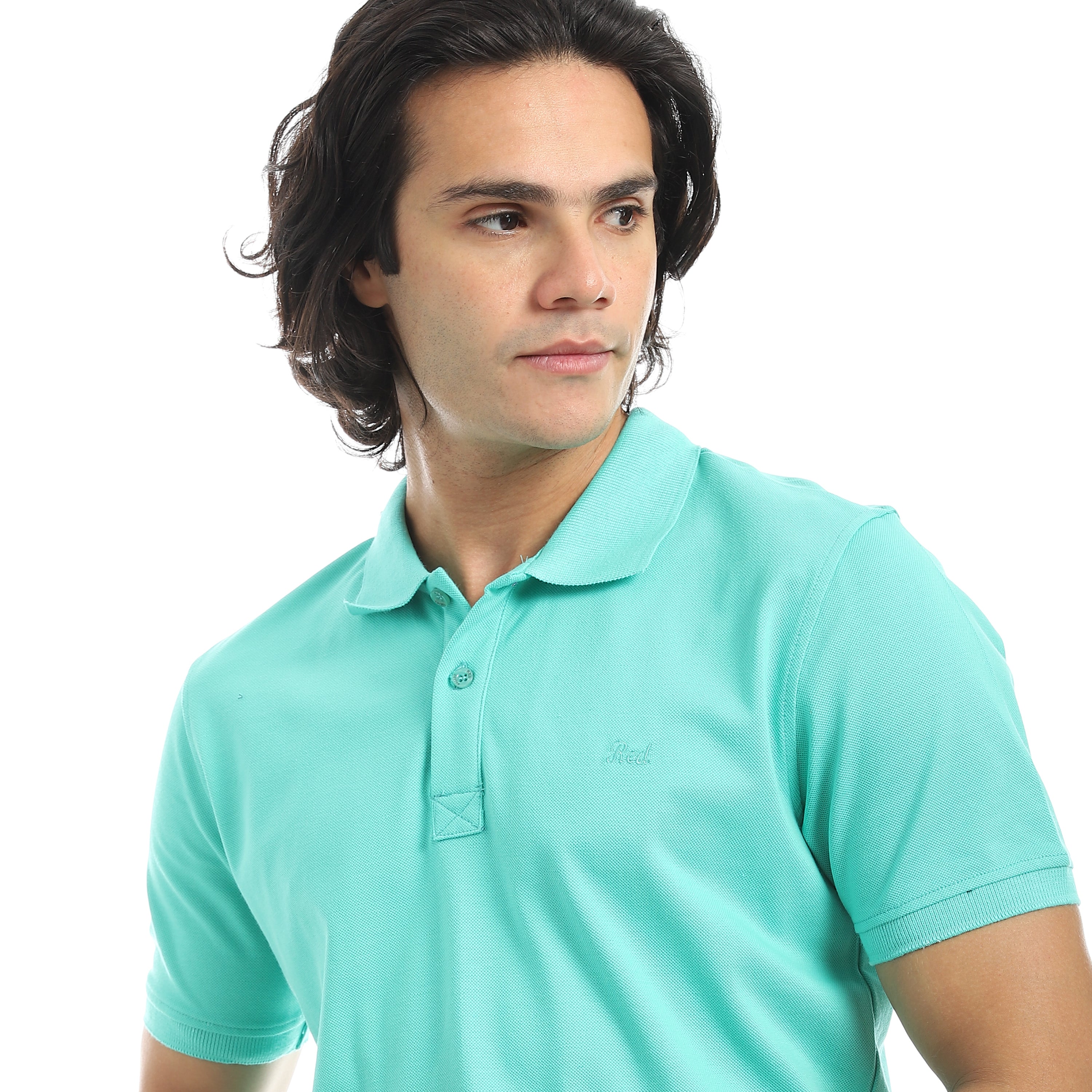 Men’s Polo T-Shirt with “Red” Embroidery