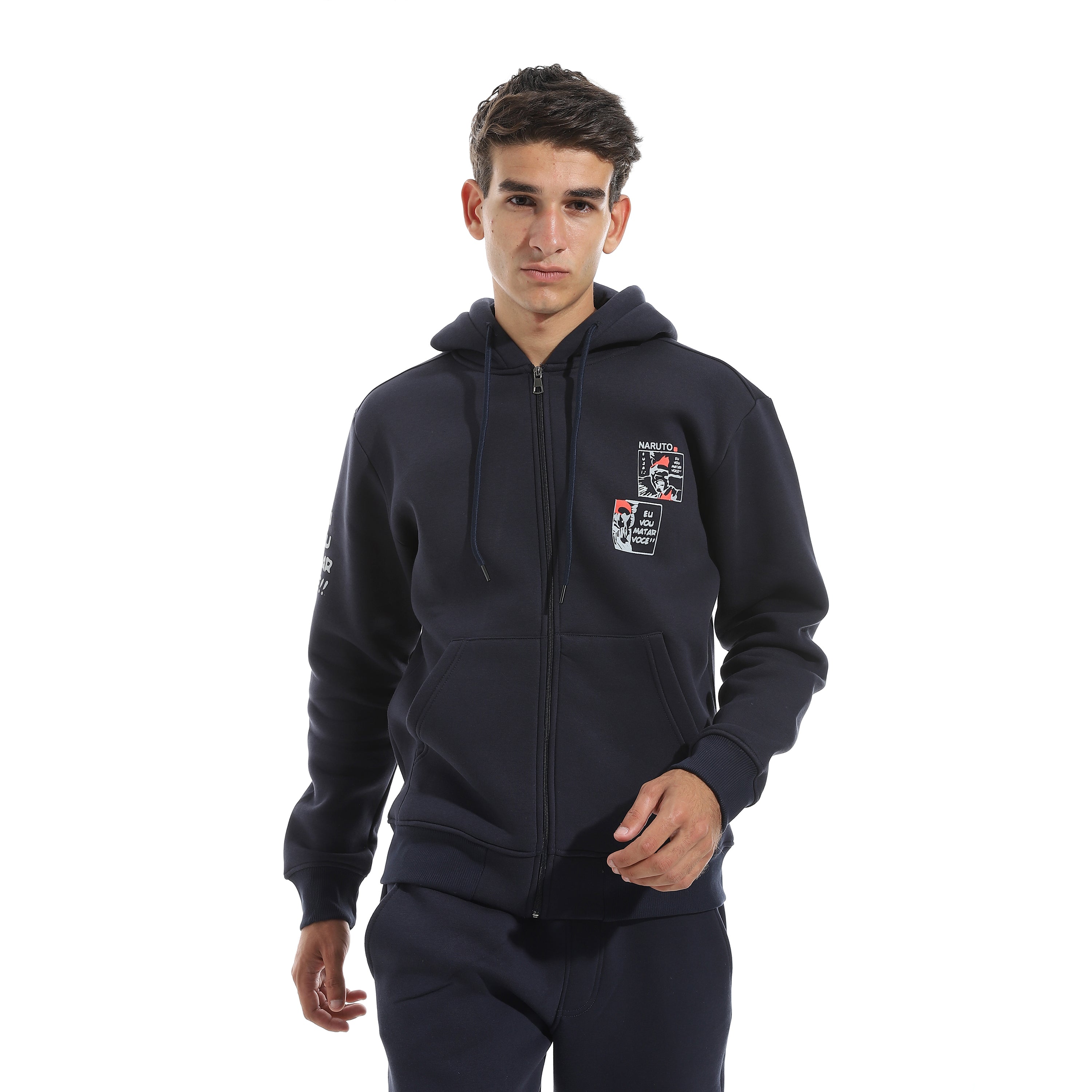 Printed Hoodie Red Cotoon