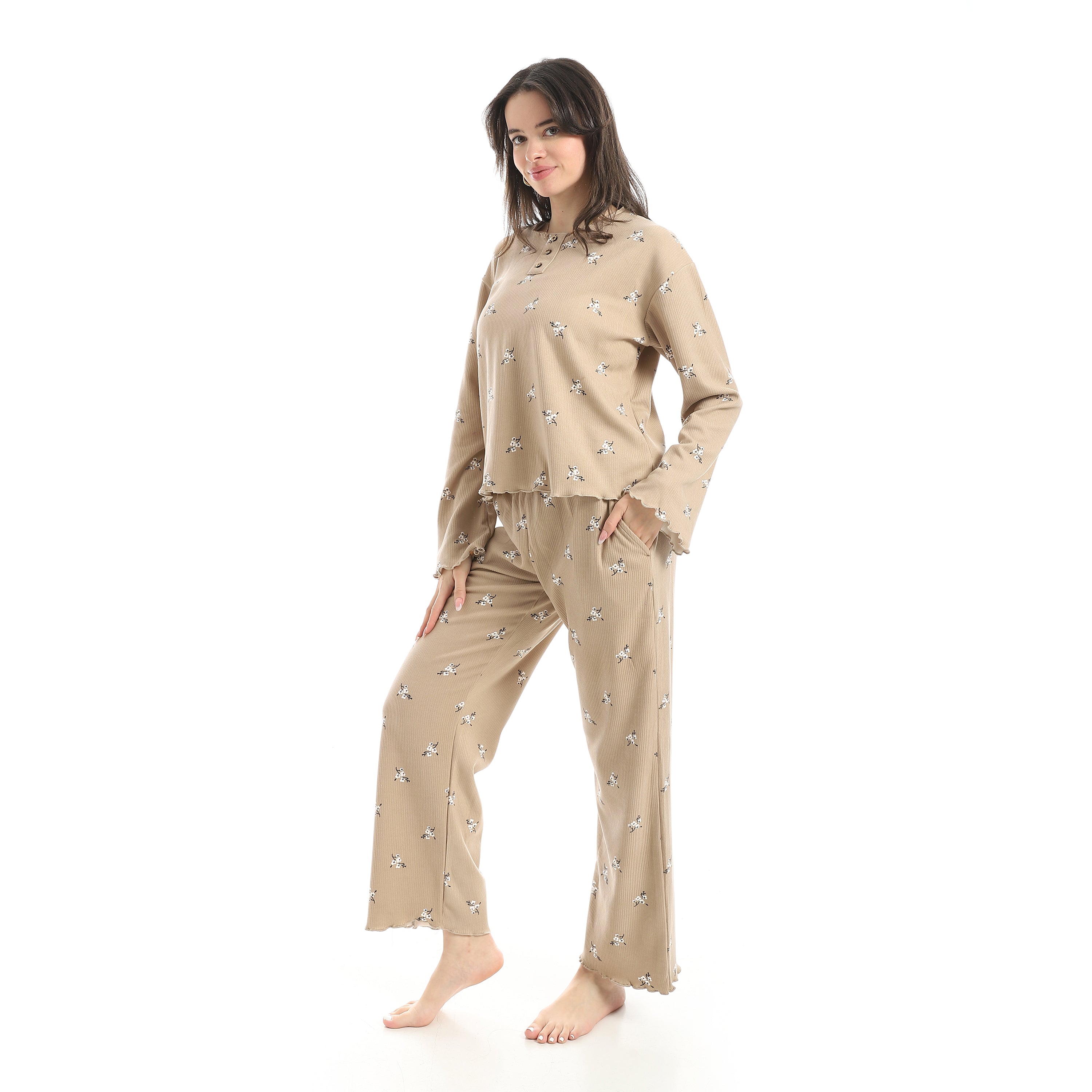 Women’s 2-Piece Pajama Set Red Cotton