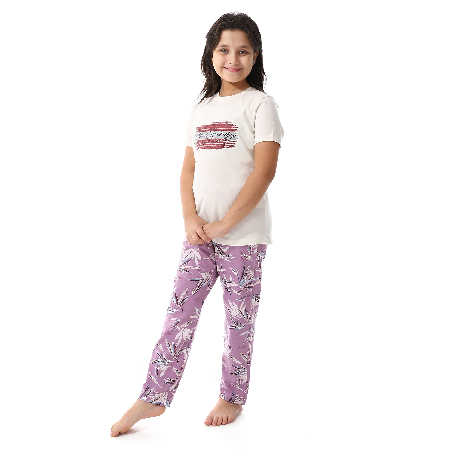 Girls' Cotton Pajama Set - Cozy, Soft, And Breathable Sleepwear For Little Dreamers - Purple