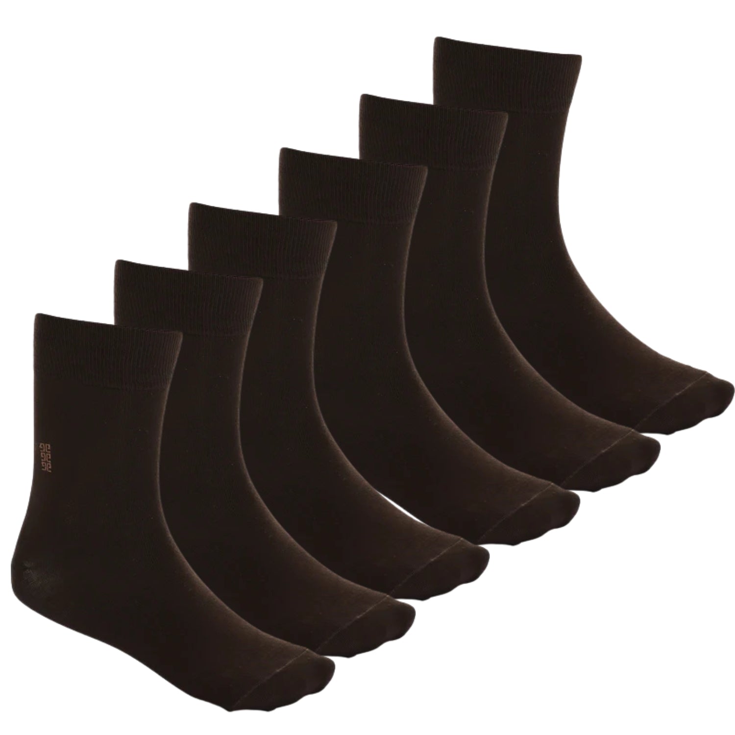 pack of 6 pieces Men's Classic Bamboo Socks - Brown