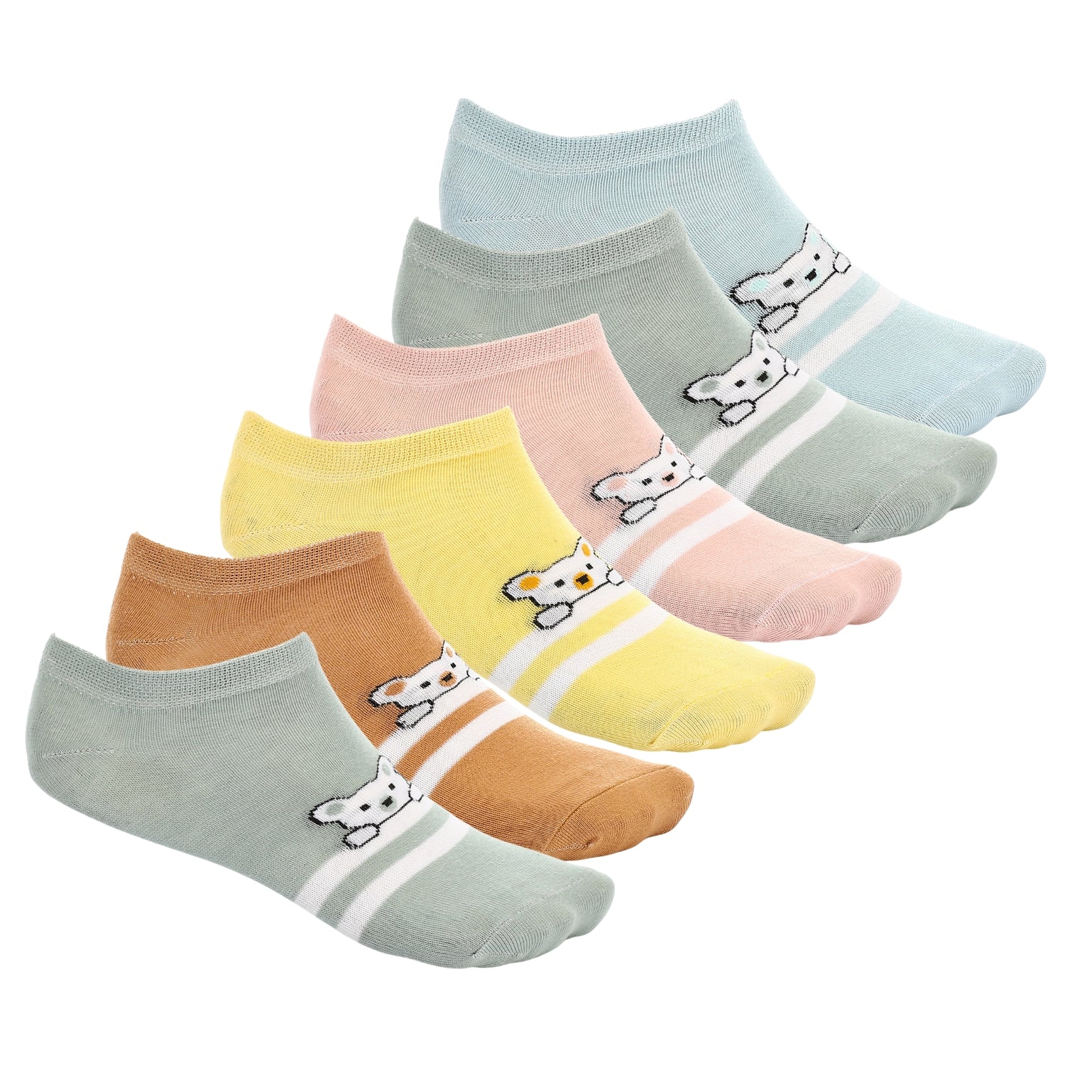 6 Pairs of Soft Cotton Socks for Women