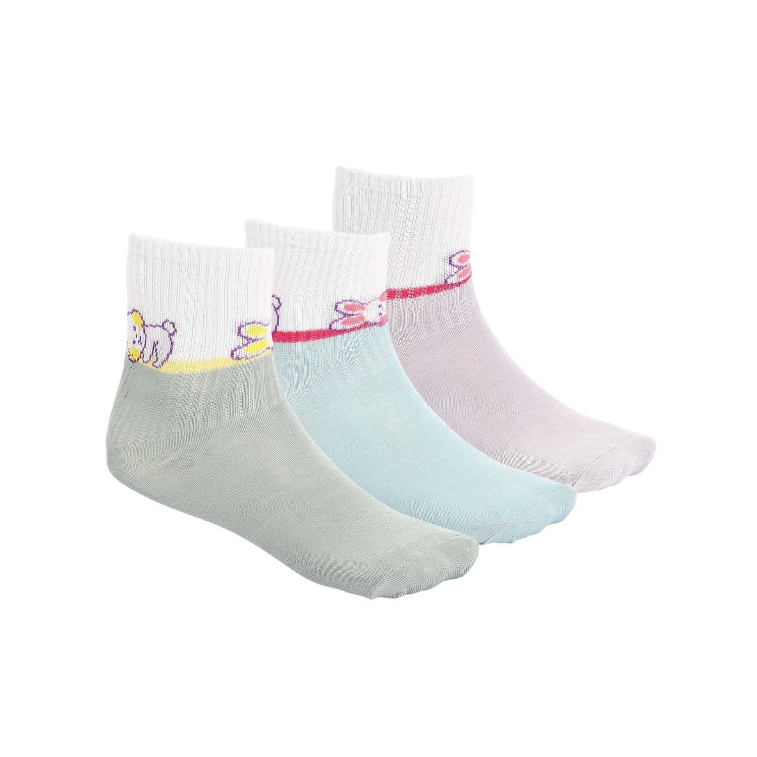 3 Pairs of Soft Cotton Socks for Girls