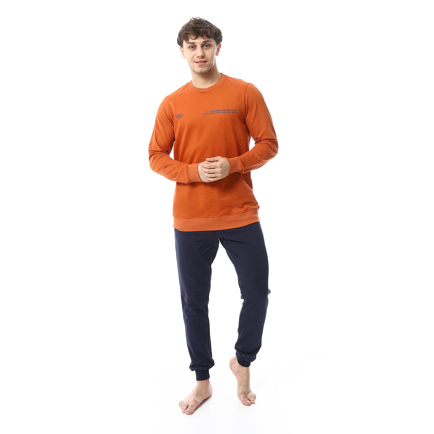 Men's Autumn Pajama Printed - Orange