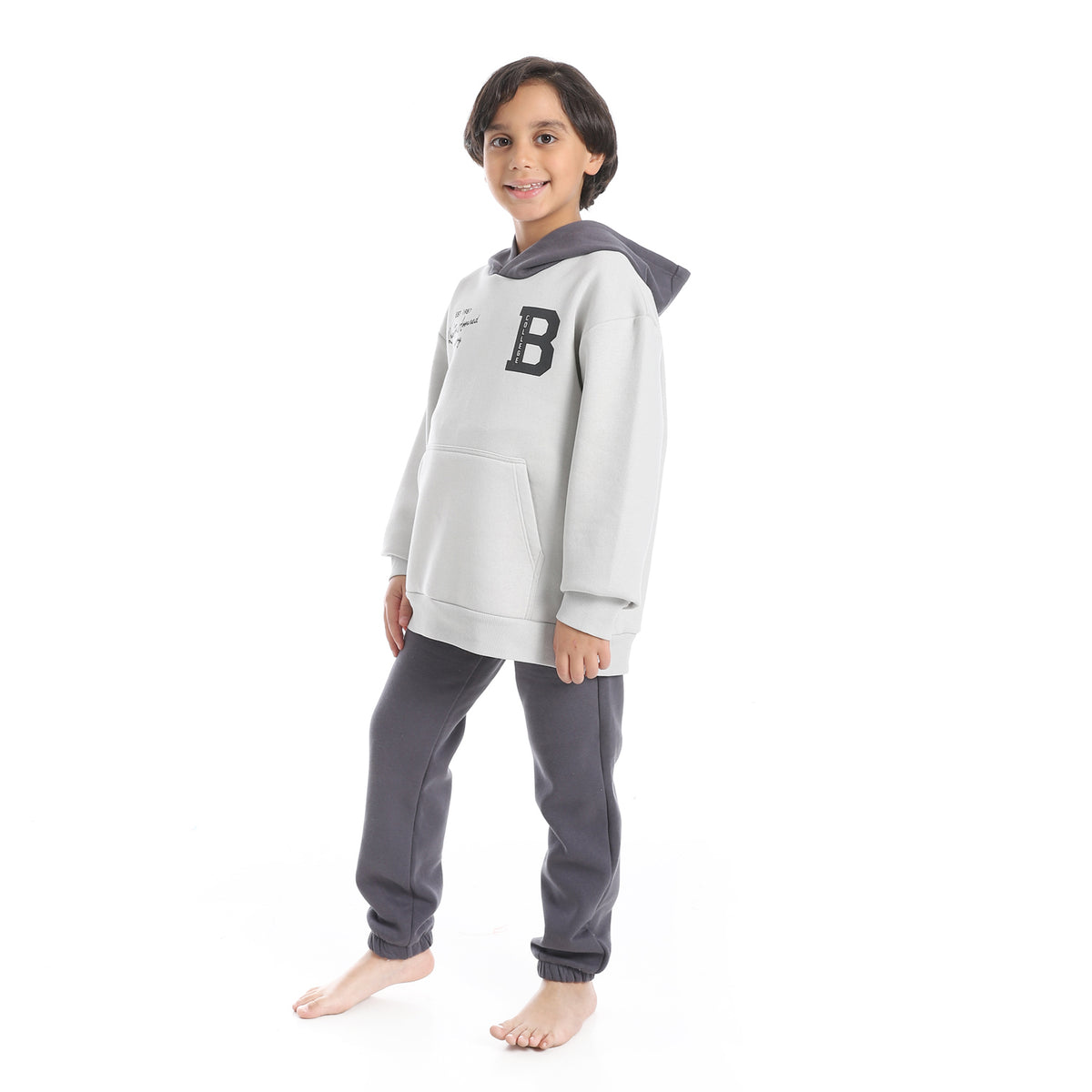 Boys' Winter Hoodie Pajamas - Grey
