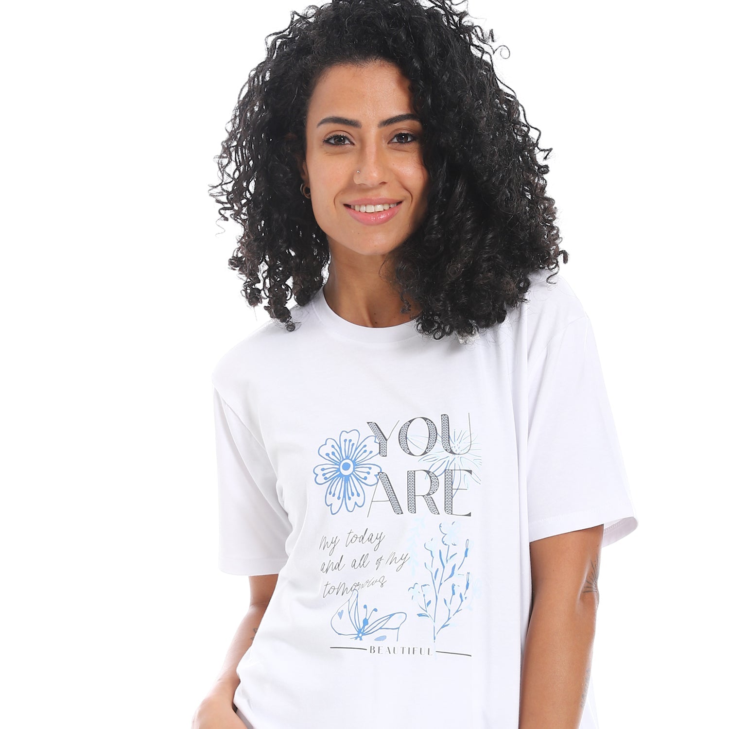 Women's Summer Pajama - Floral Pants - Blue