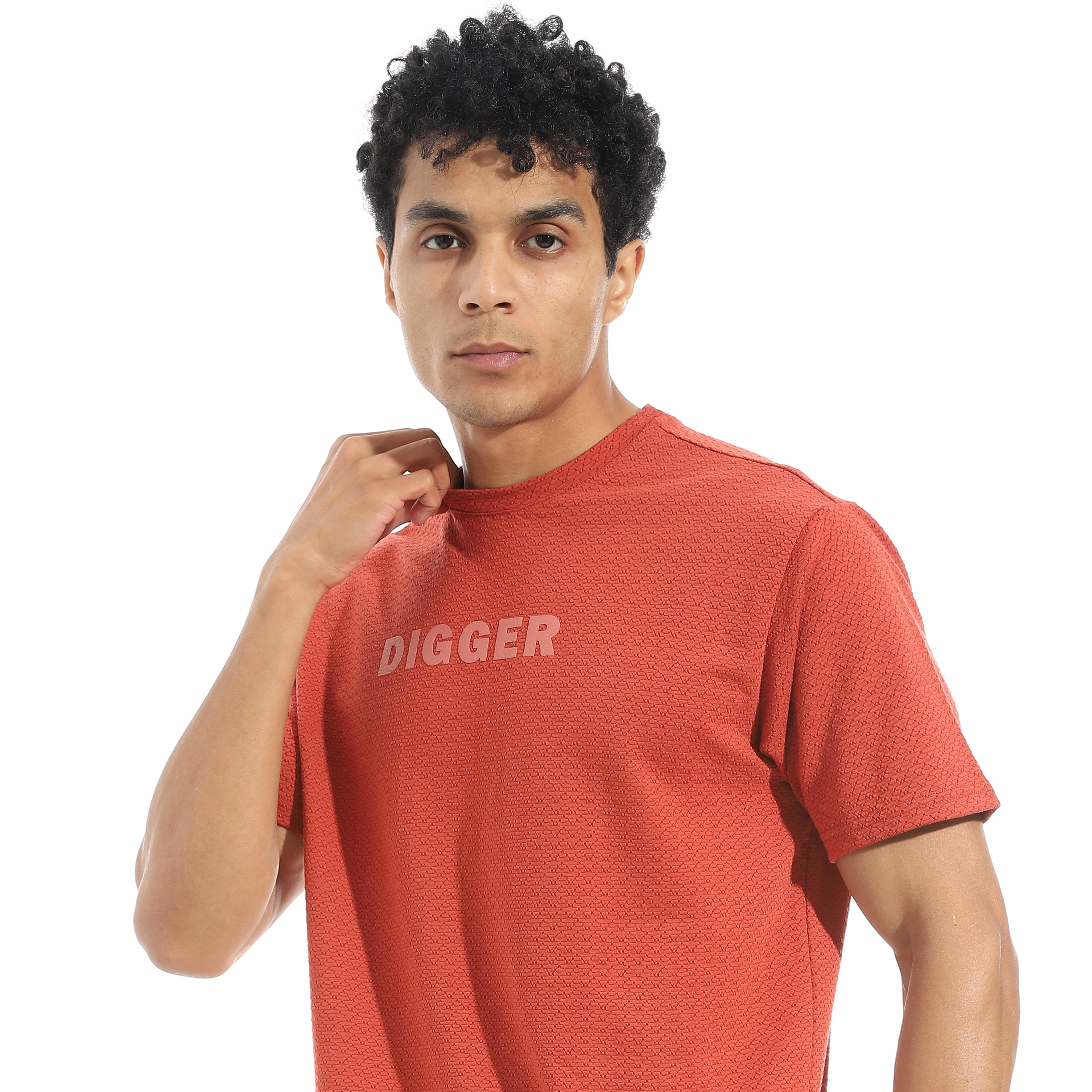 Men's Casual Red T-Shirt & Shorts Set – "DIGGER" Print