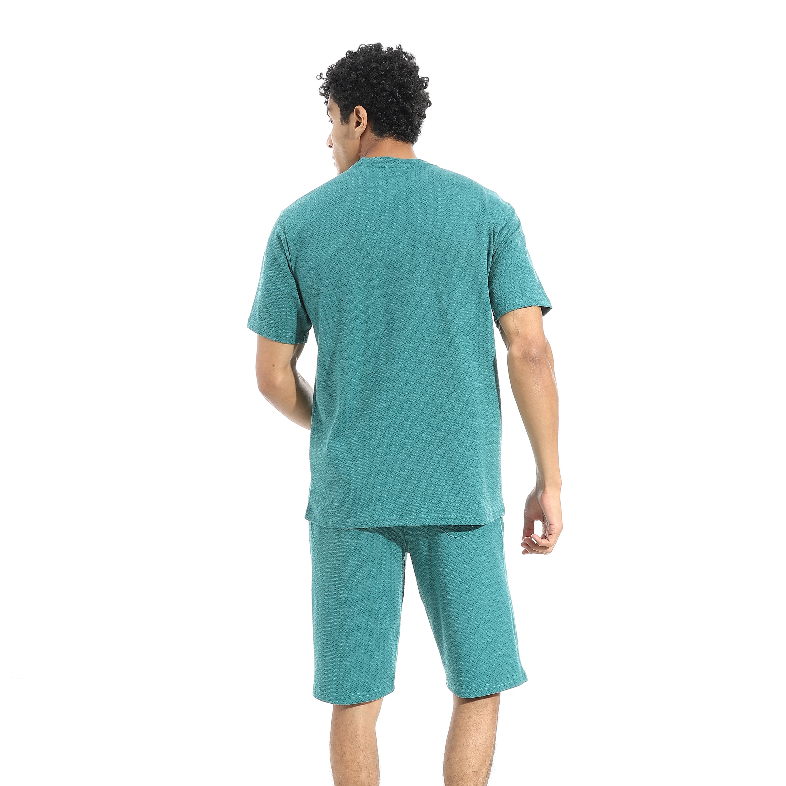 Men's Casual Red T-Shirt & Shorts Set – Printed