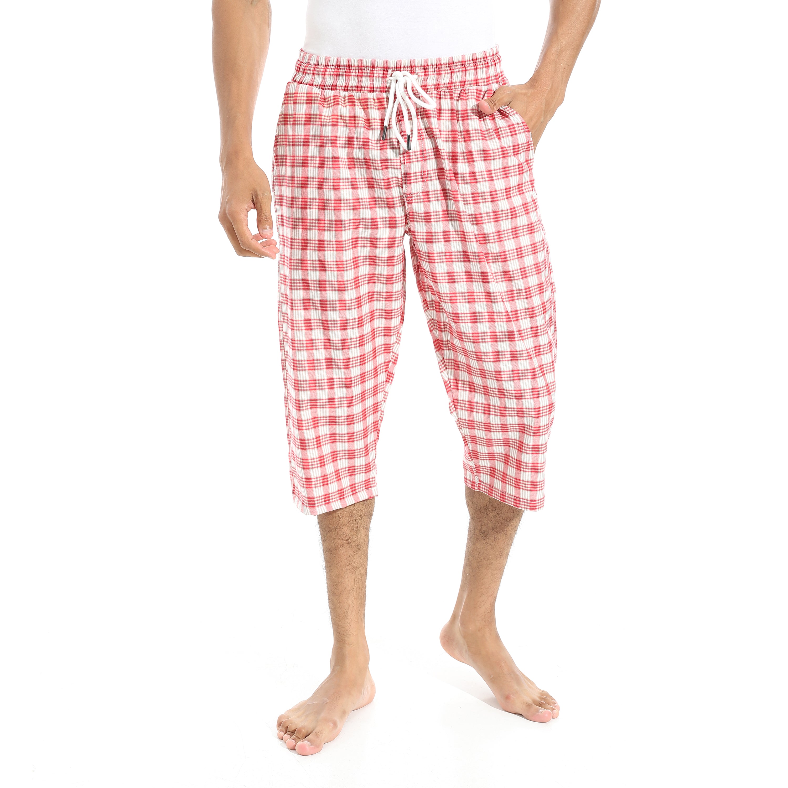 Comfy and Stylish Men's Soft Check Pentacore - Dark Red