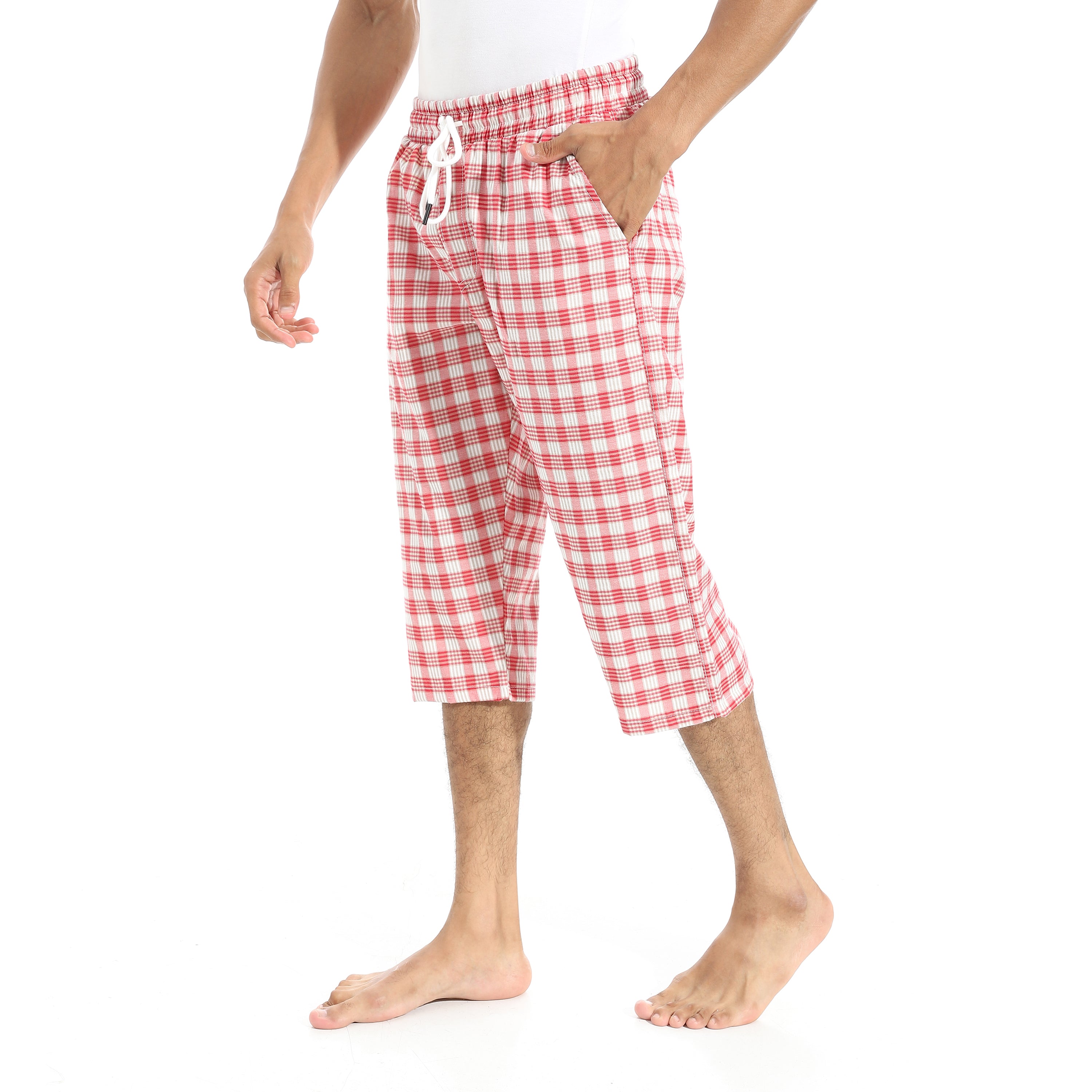 Comfy and Stylish Men's Soft Check Pentacore - Dark Red