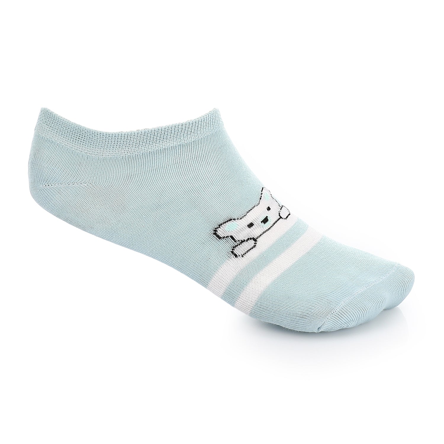 Women's No Show Socks With Drawings - Blue