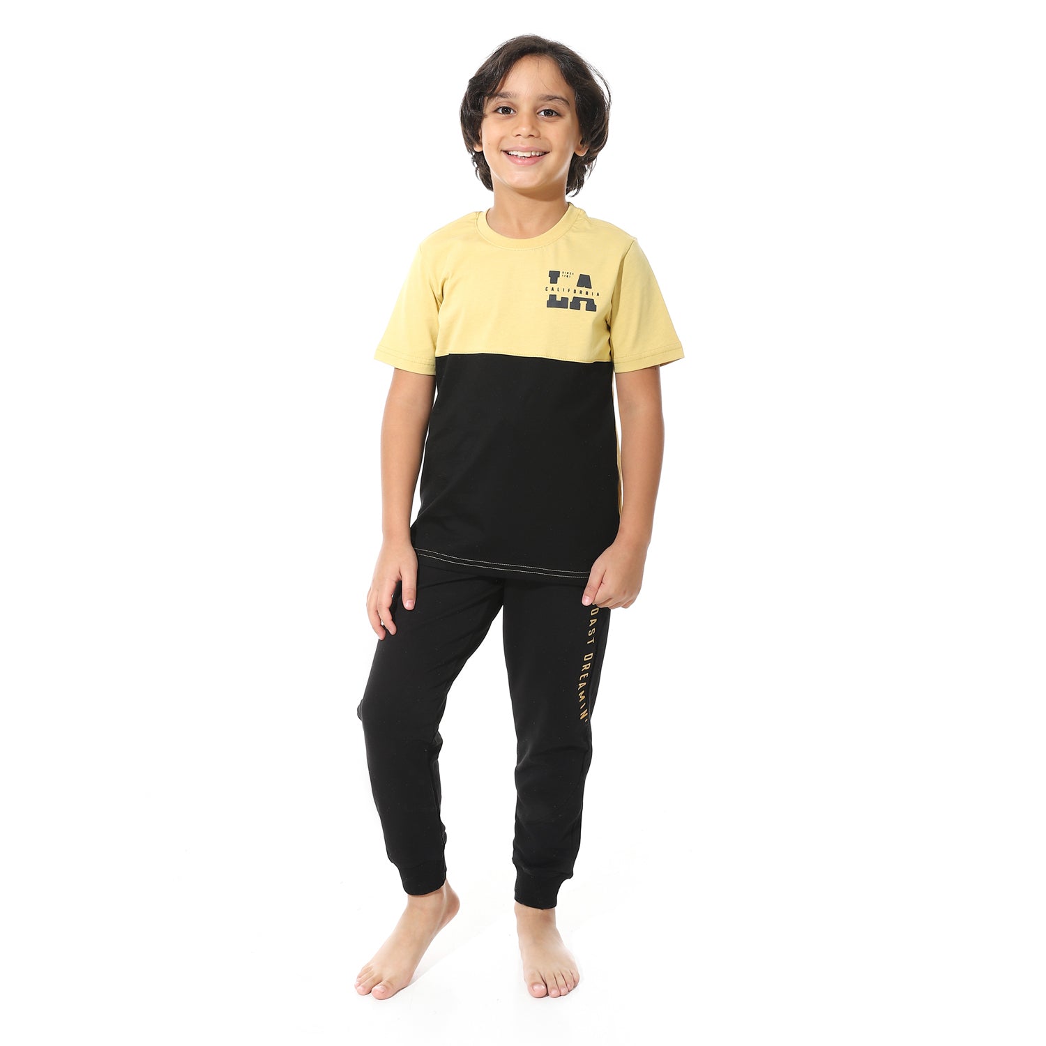Boys' Cool Pajama Set - printed Tee-Black