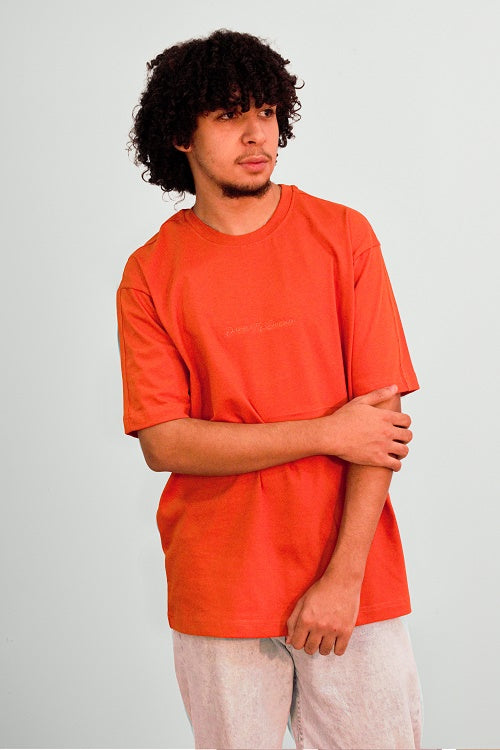 Men's Cotton oversized T-Shirt- Orange