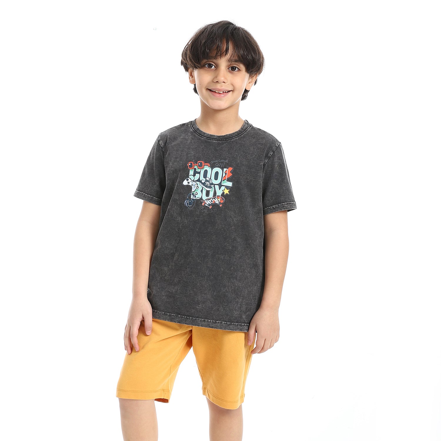 Boy's Summer Pajama - Dark Grey