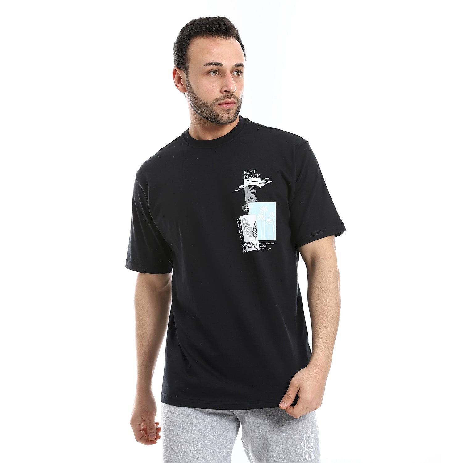 Men's Cotton T-Shirt - Classic and Comfortable Casual Tee - Black