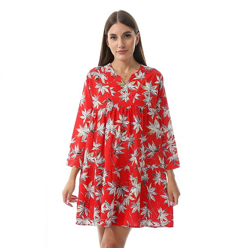 Women's Viscose Nightgowns - Soft, Lightweight, and Comfortable Sleepwear - Red