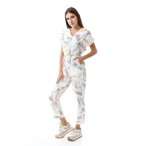 Women's Viscose Jumpsuit - White