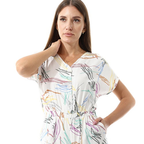 Women's Viscose Jumpsuit - White