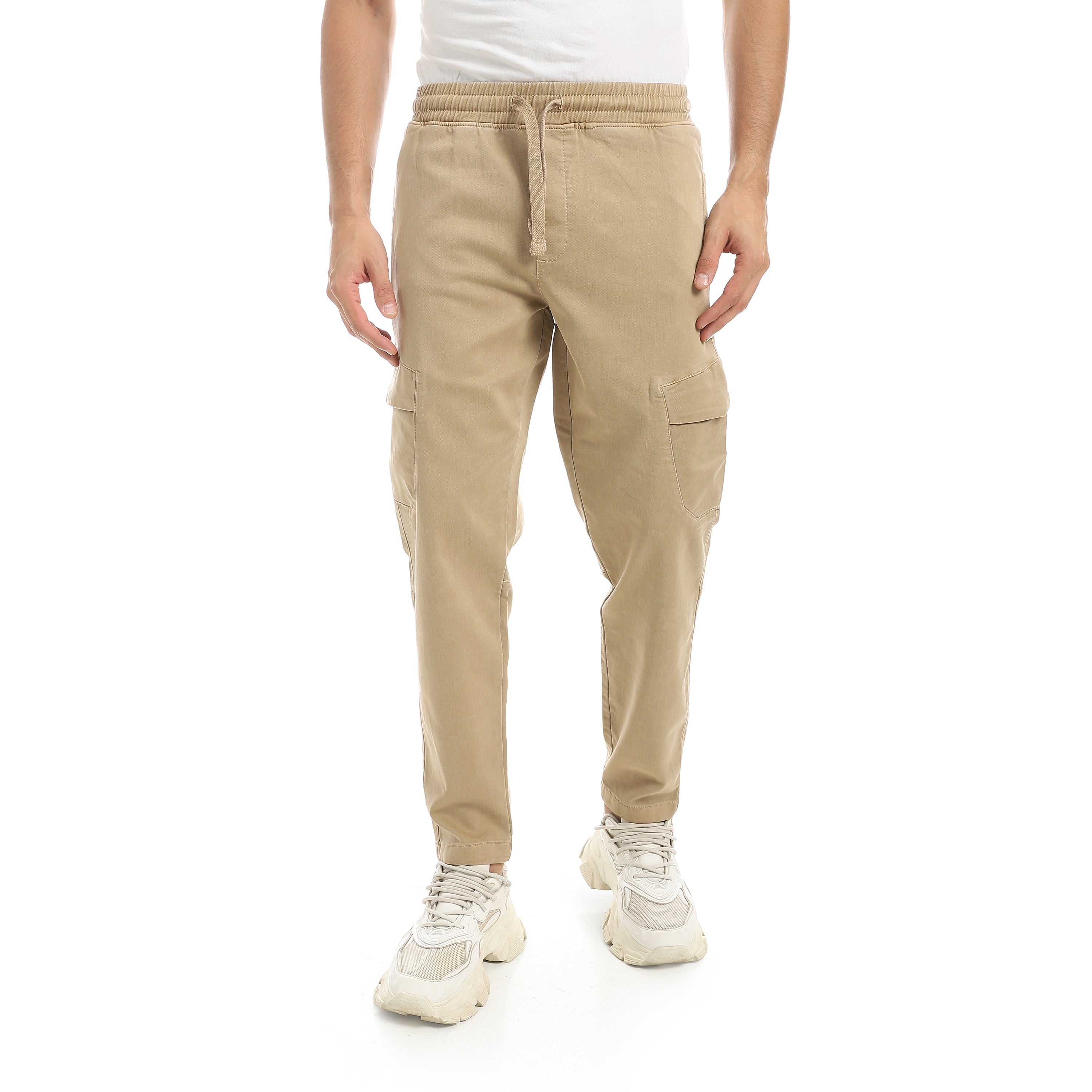 Men's Gabardine Cargo Jogger Pants - Beige