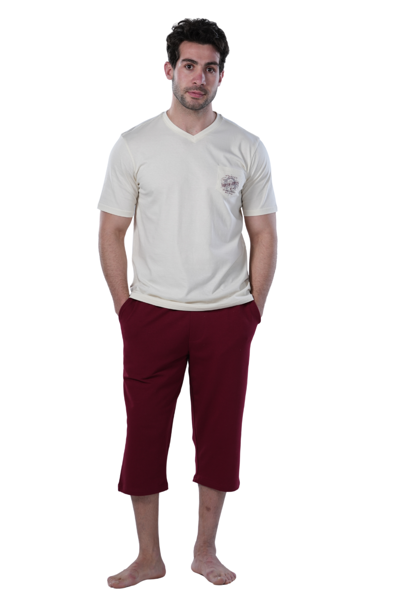 Men's Burgundy Pajama Set