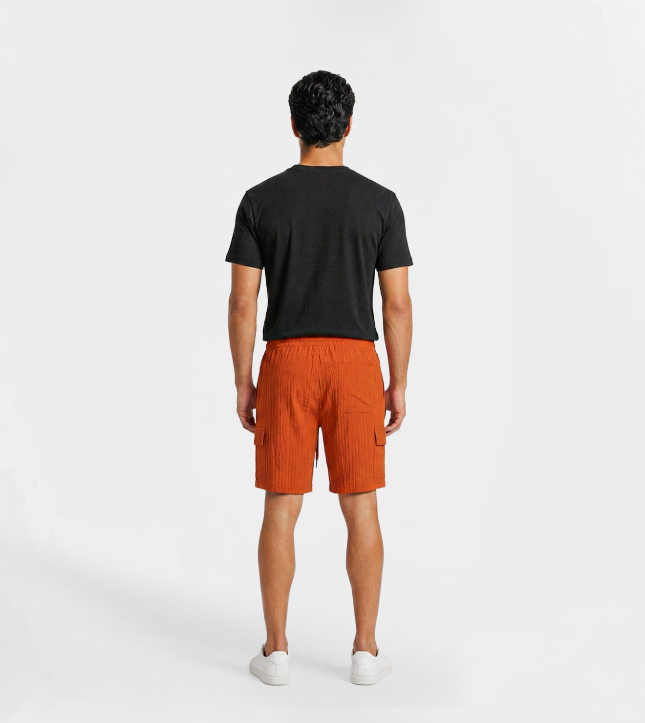 Men Ribbed Cargo Style Shorts