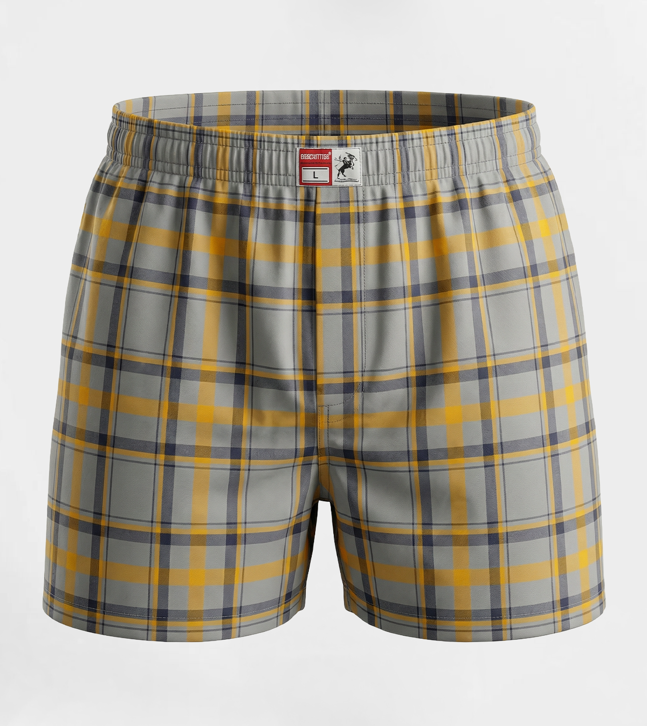 Men Plaid Boxer, Stylish Lite Blue Comfy Made Cotton