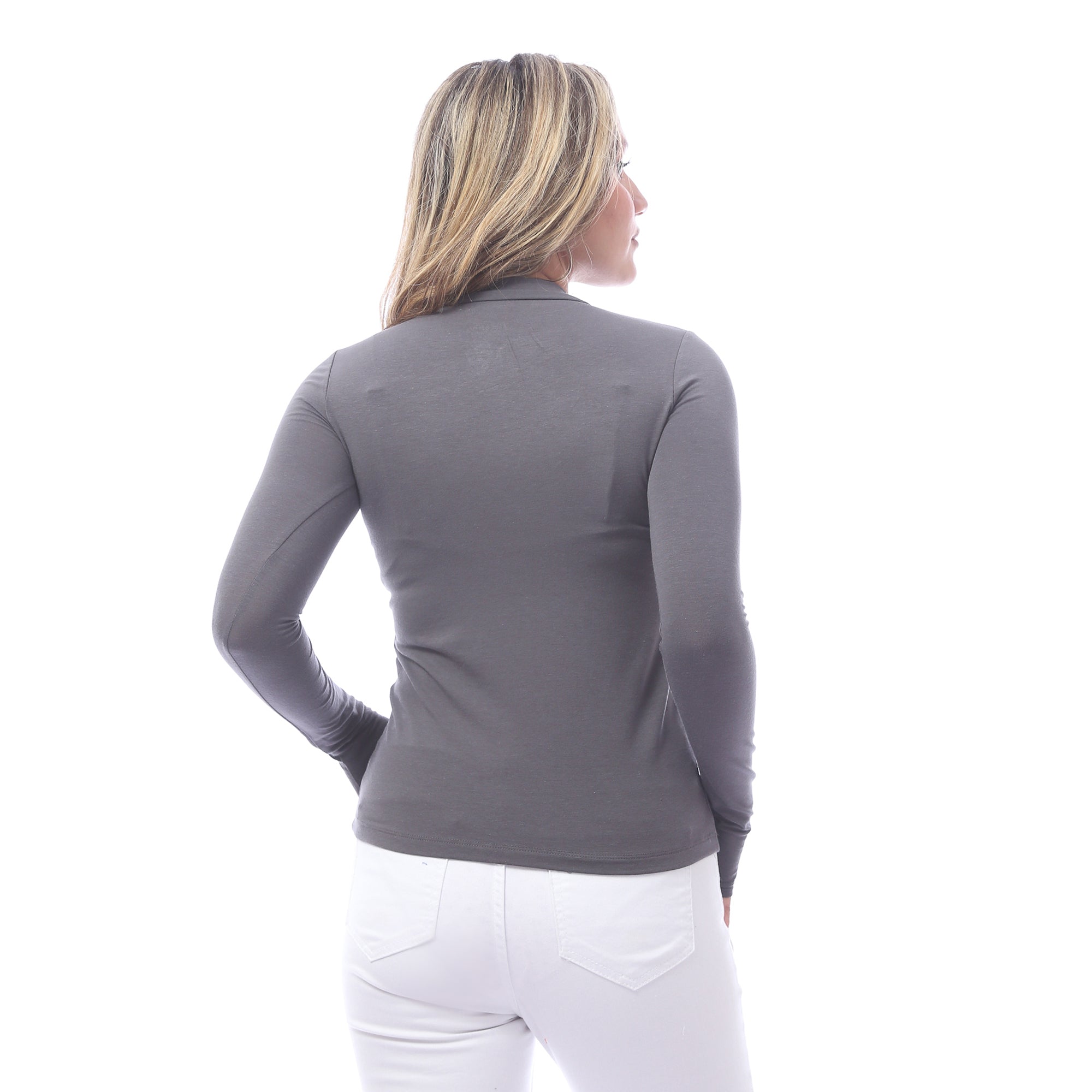 High Neck Long Sleeve T-Shirt For Women