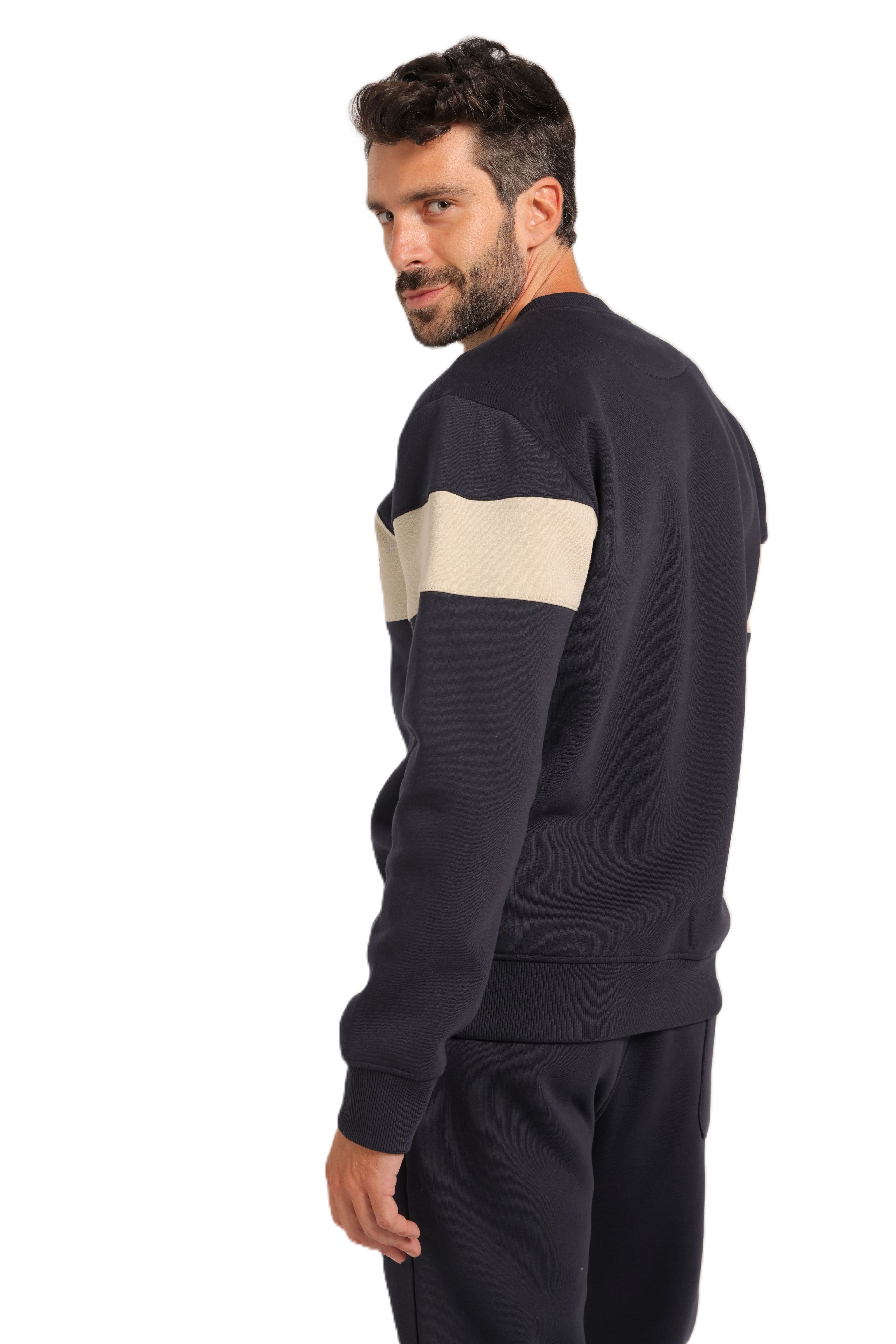 Men’s Lined Tracksuit with Contrast Chest Stripe