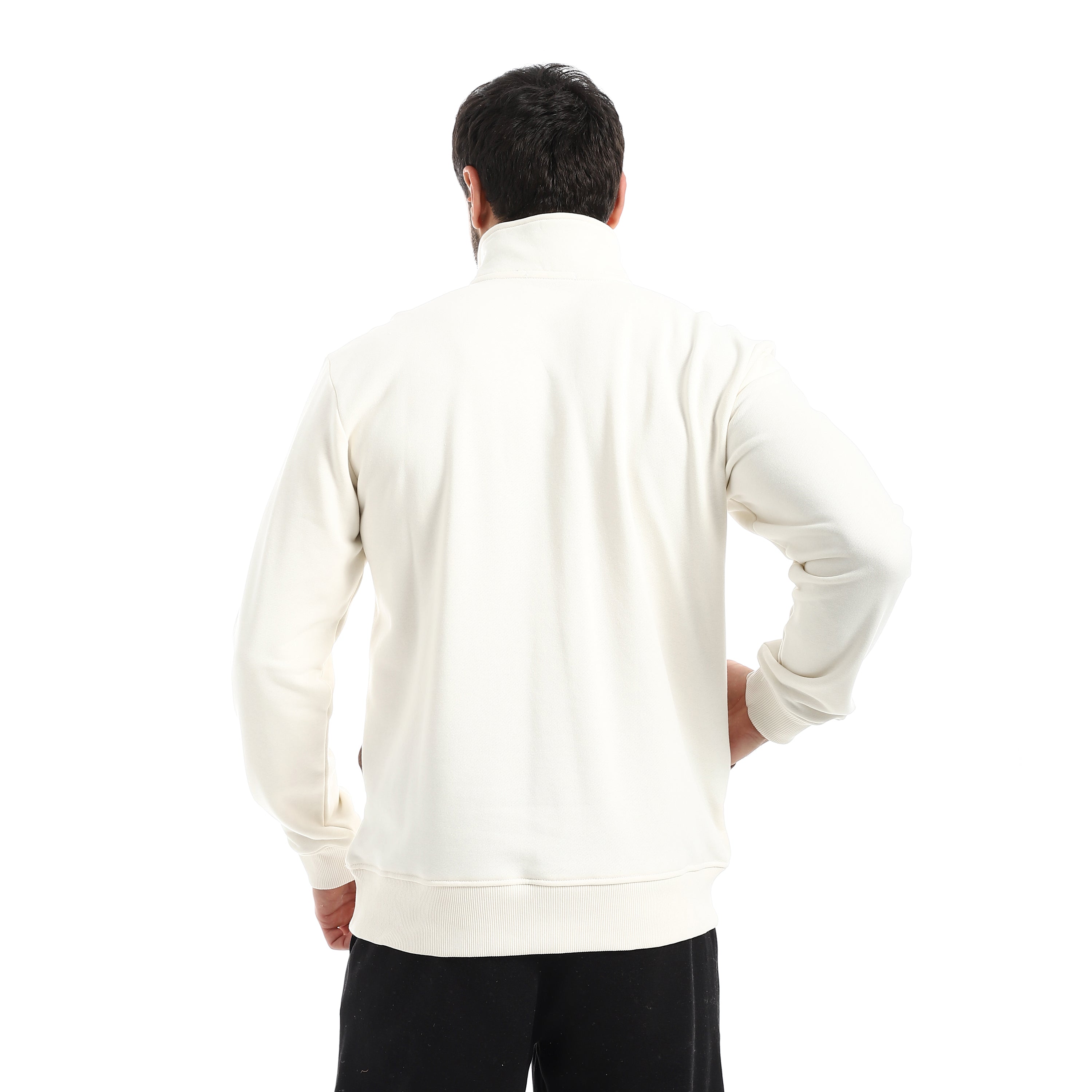 Men Off-White Quarter-Zip Fleece Sweatshirt