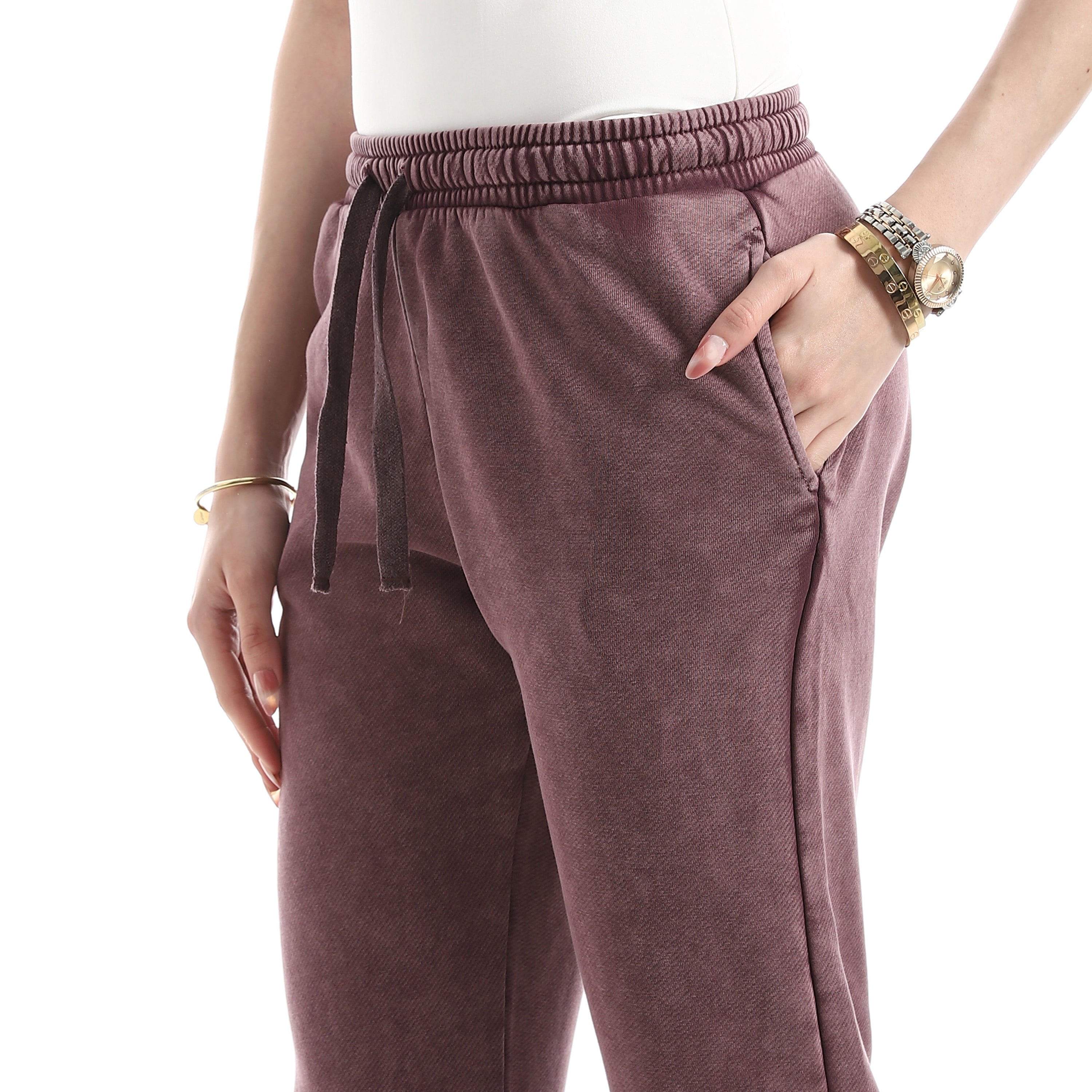 Women's Vintage-Wash High-Rise Flare Pants
