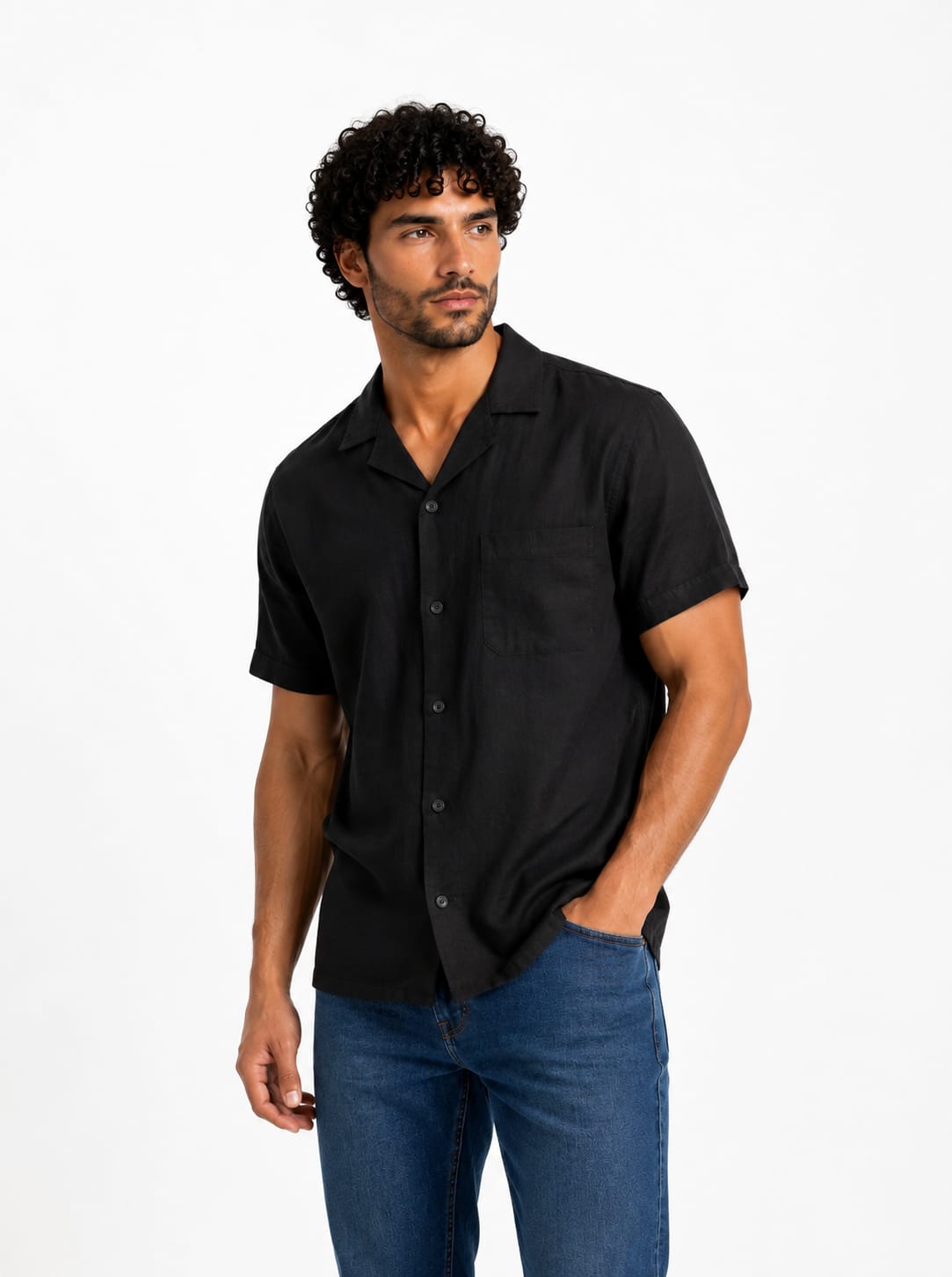 Men Classic Short-Sleeve Button-Up Shirt