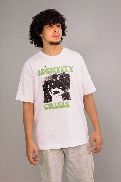 Men's Cotton oversized T-Shirt- WHITE